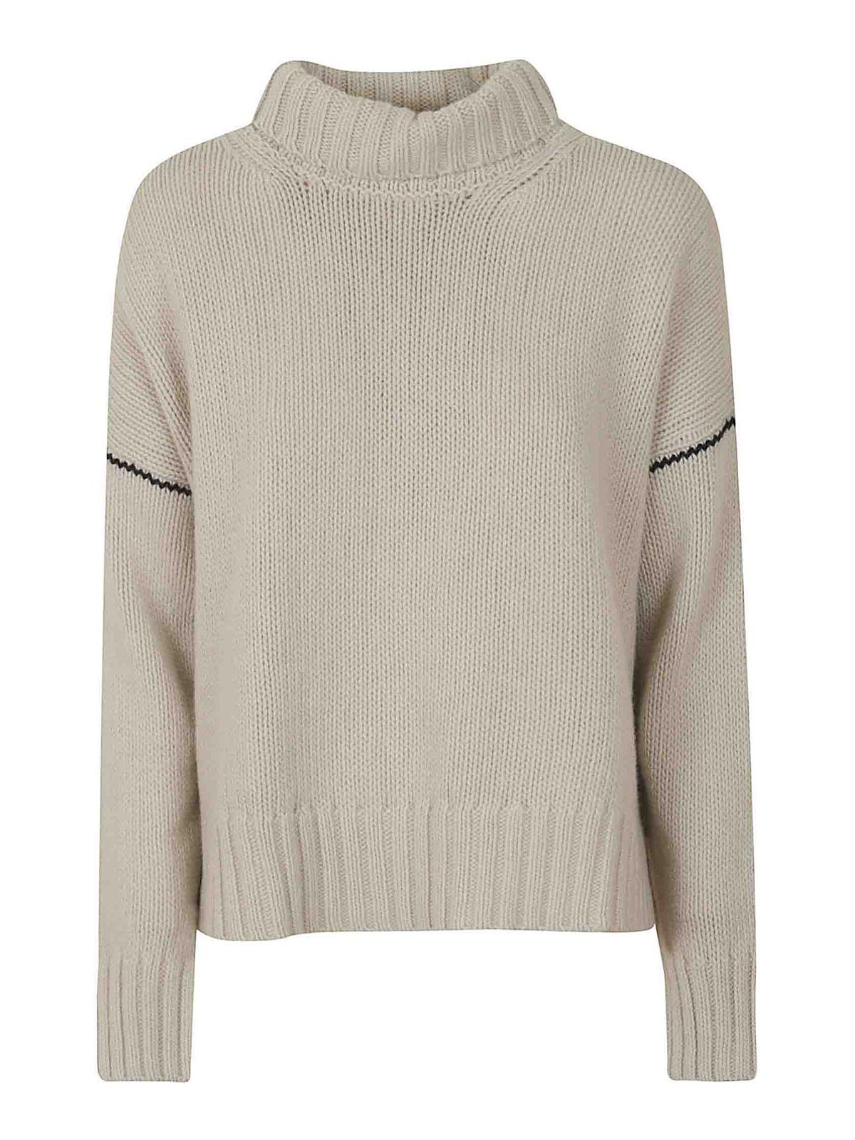Woolrich Wool Cable Turtleneck In Cream