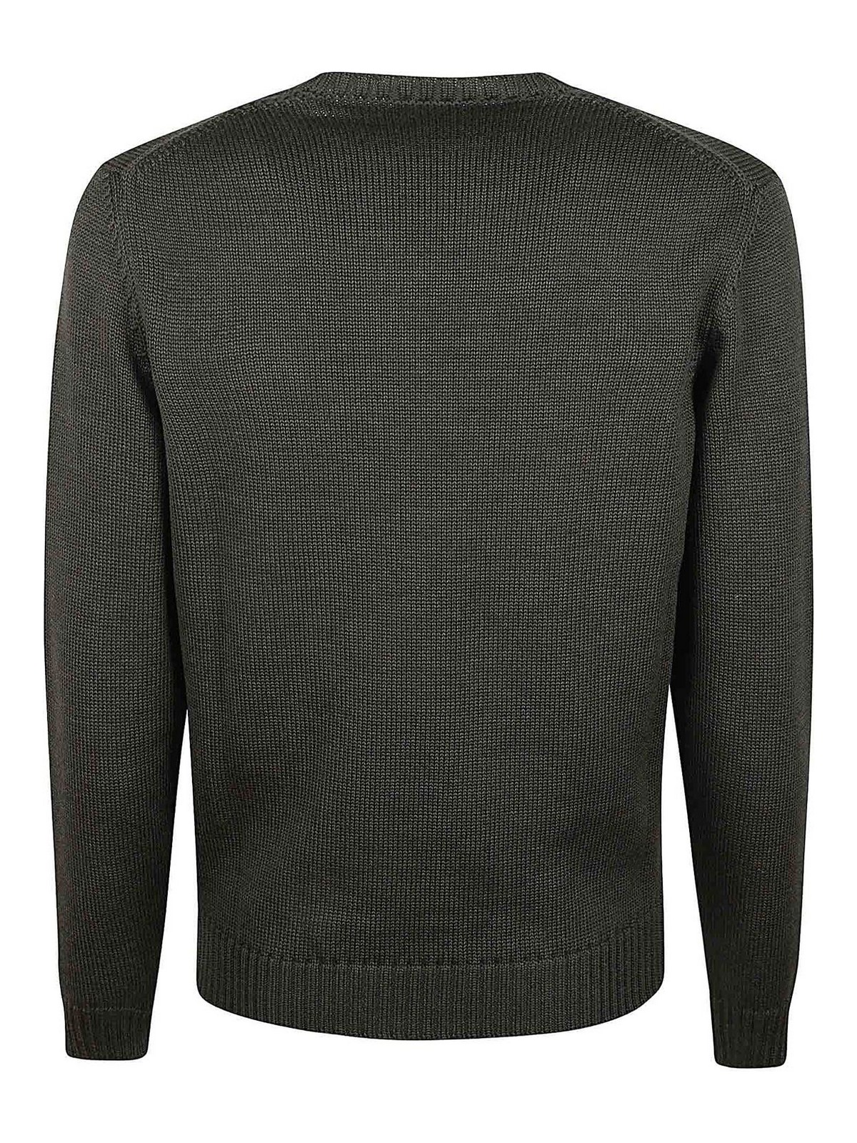 Shop Zanone Crew Neck Sweater In Dark Green