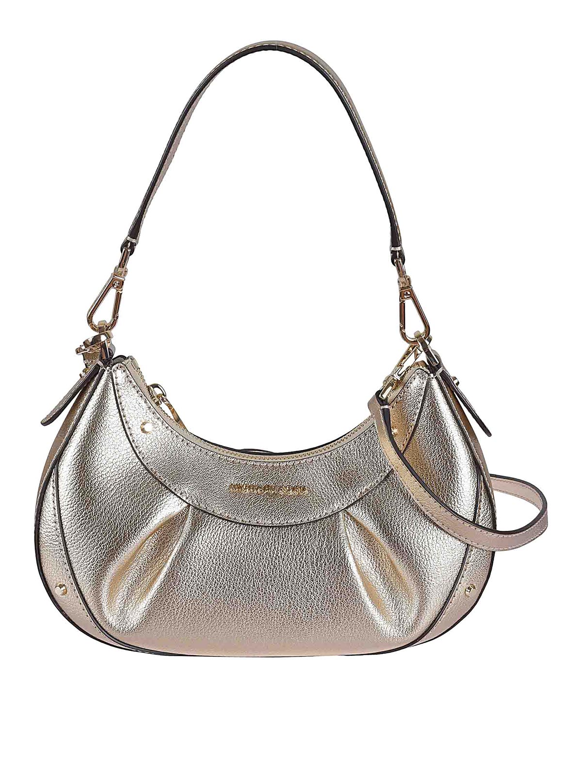 Michael Kors Hammered Leather Bag In Silver
