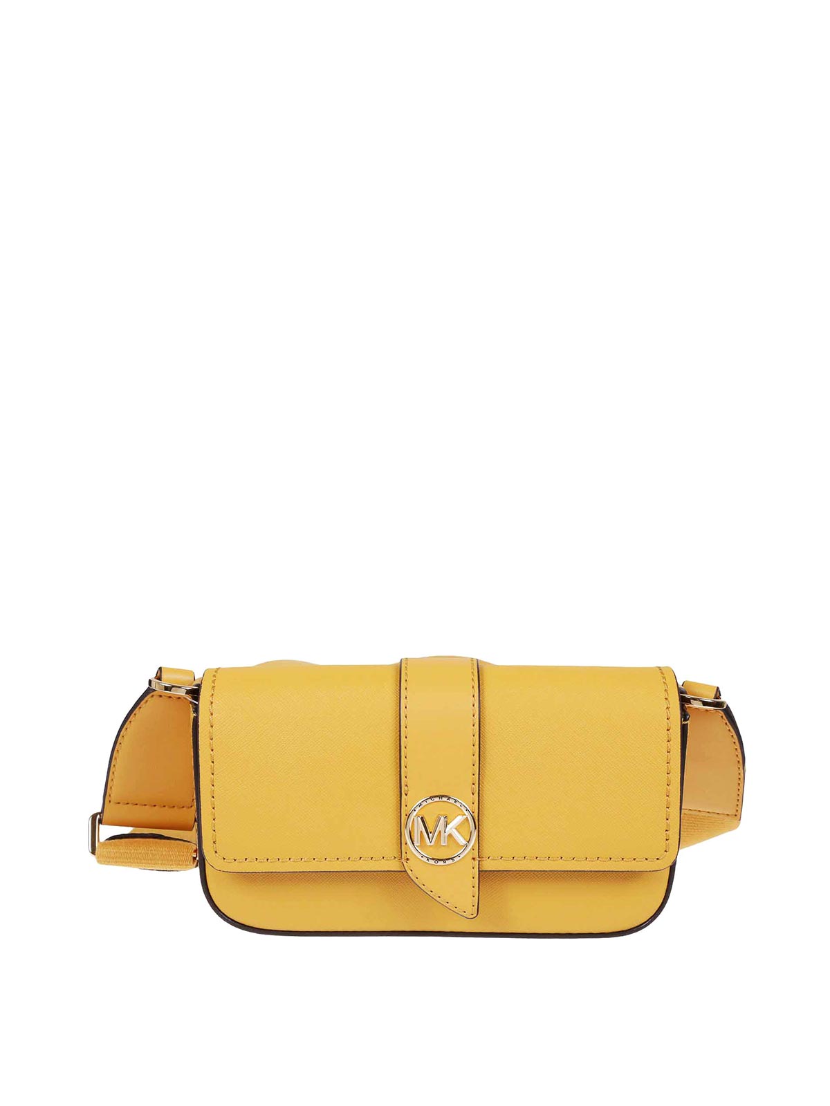 Michael Kors Saffiano Leather Bag In Yellow