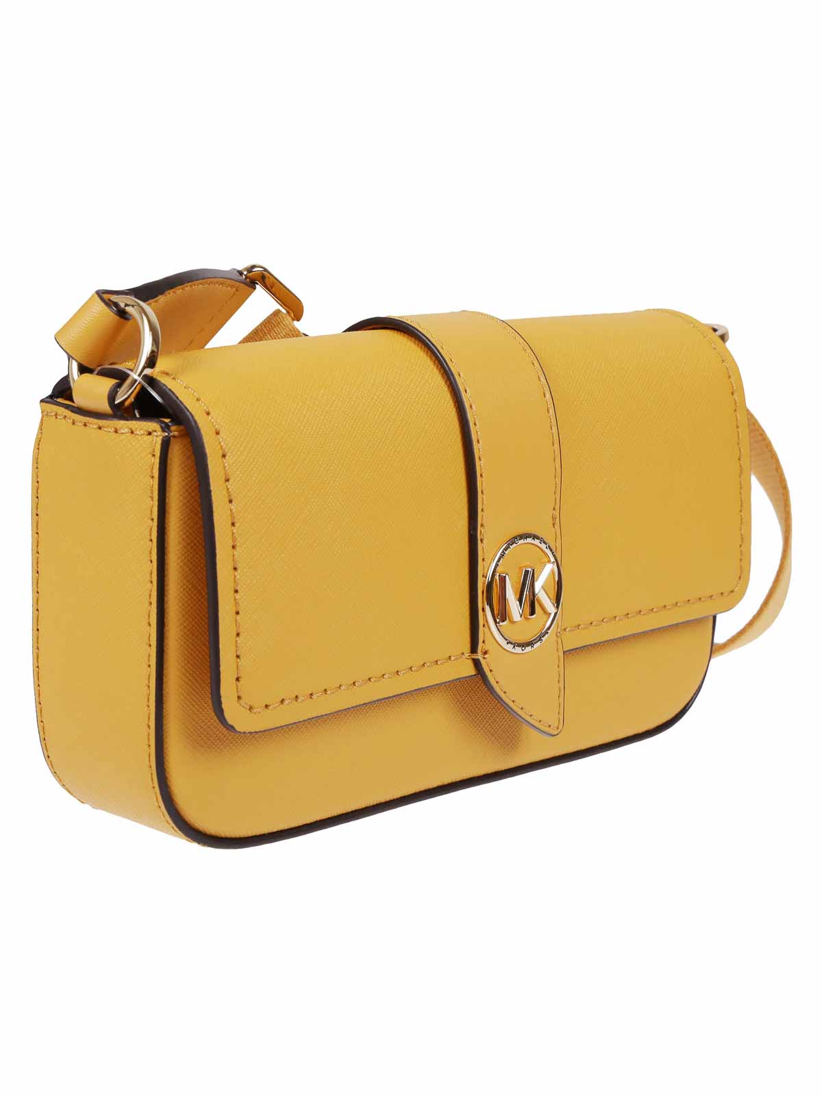 Shop Michael Kors Saffiano Leather Bag In Yellow