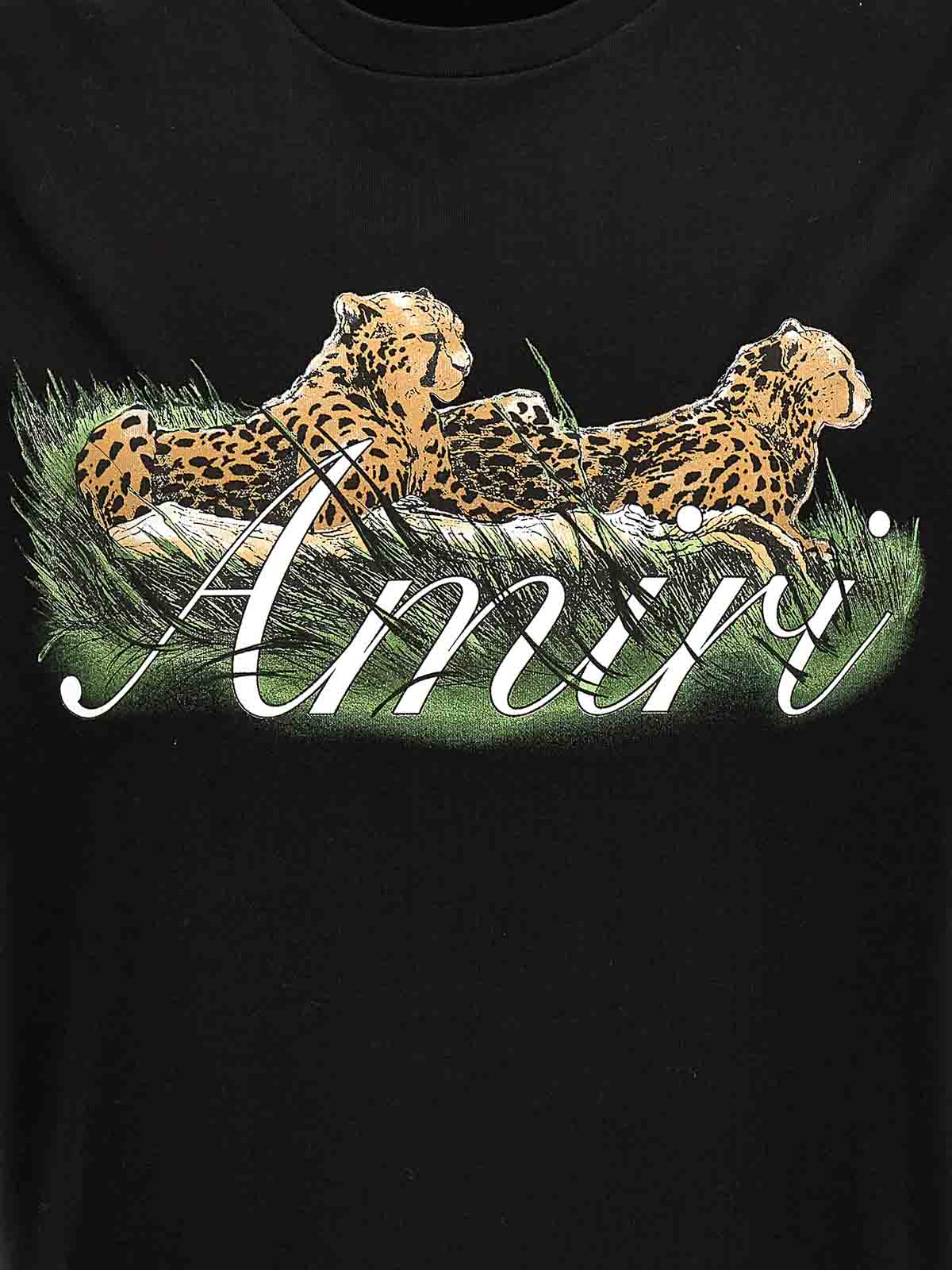 Amiri チーター ロゴTシャツ ブラック 動物モチーフが映える一枚 Amiri cheetah logo t-shirt - Black - Men | PF23MJG001001