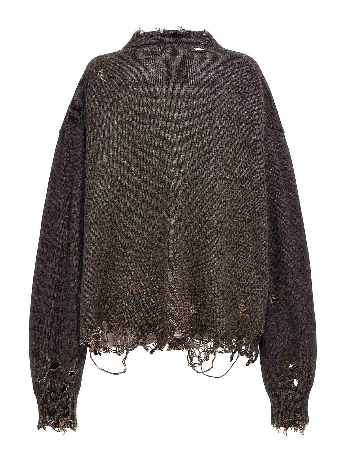 Doublet Heart cut out cardigan - Grey - Men | 23AW56KN136TOPGREY