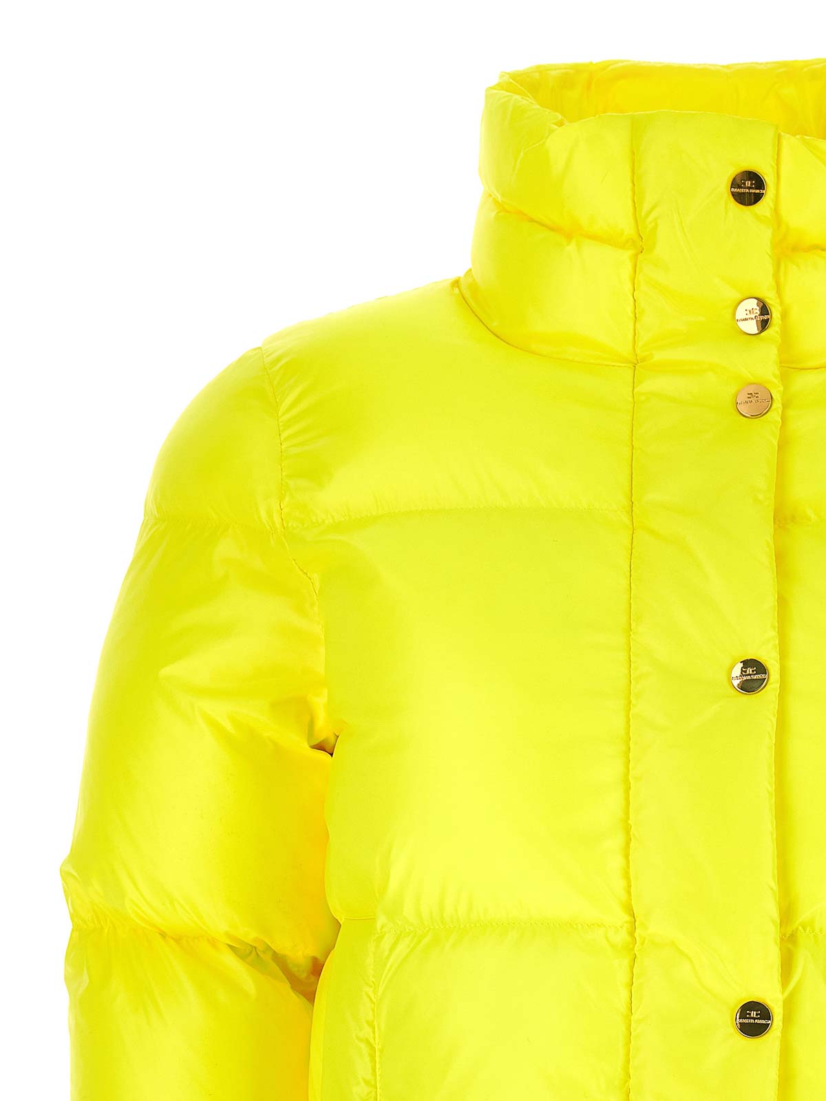 Elisabetta Franchi Crop down jacket - Yellow - Women | PI55D36E2BJ5