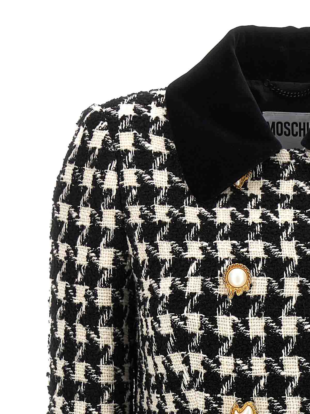 Moschino Pied de poule coat - White - Women|060354132555