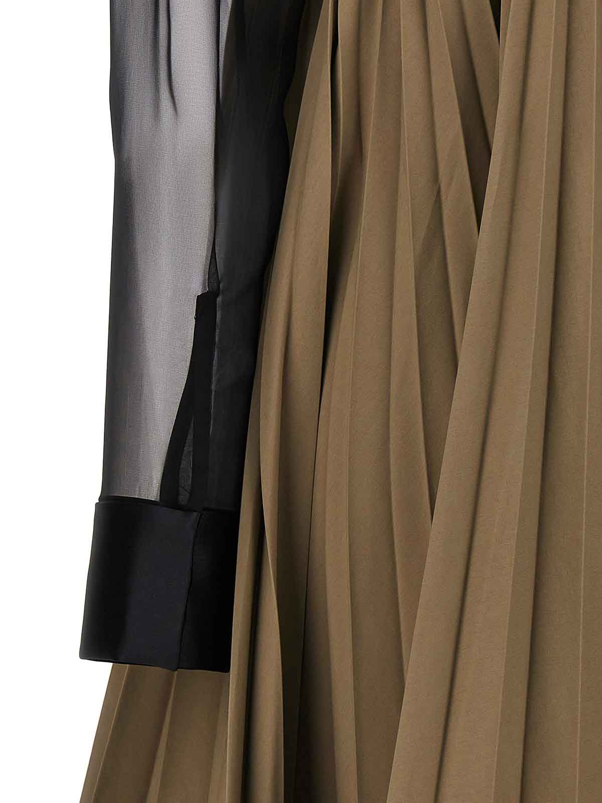 Sacai Taffeta dress - Beige - Women|2306896651 | thebs.com