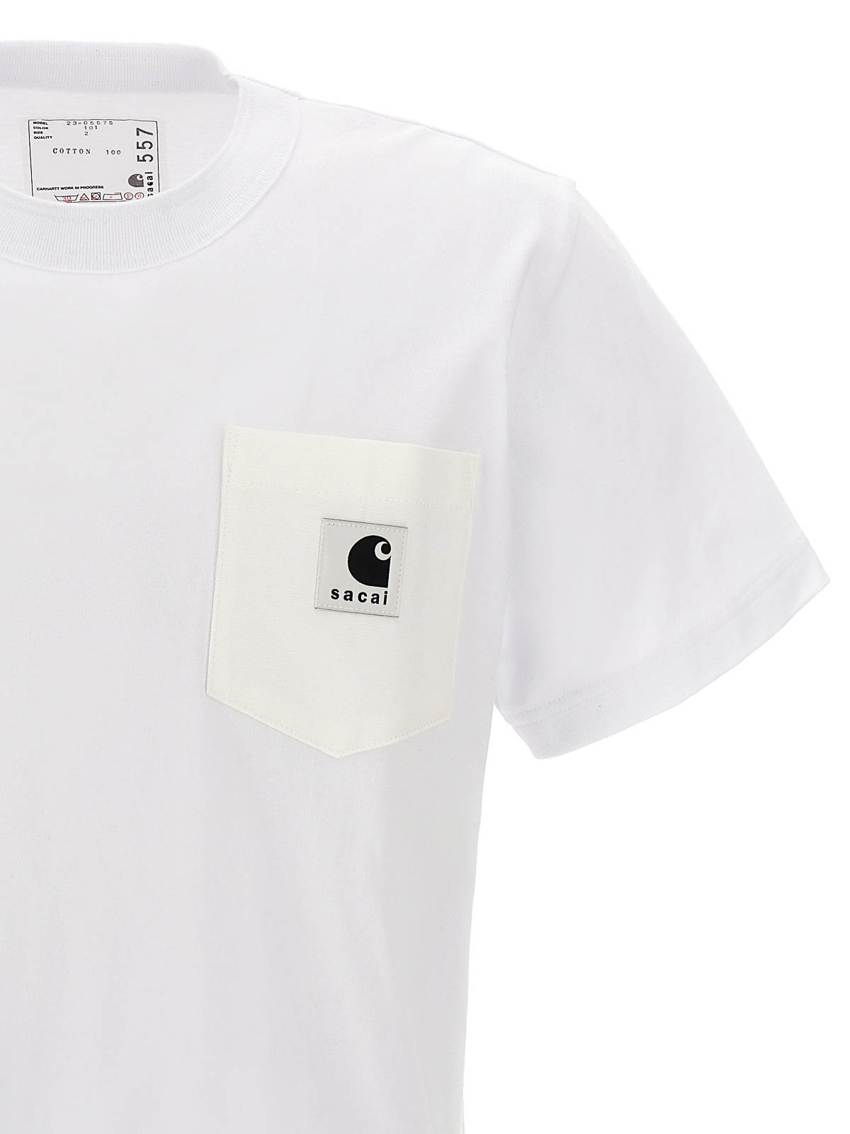 商品詳細sacai × carhartt WIP 胸ポケット Tシャツ ホワイト - Tシャツ 