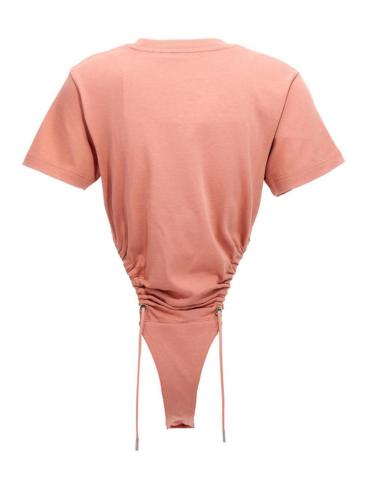 Shop Y/project Body Ruched Ricamo Logo In Nude & Neutrals
