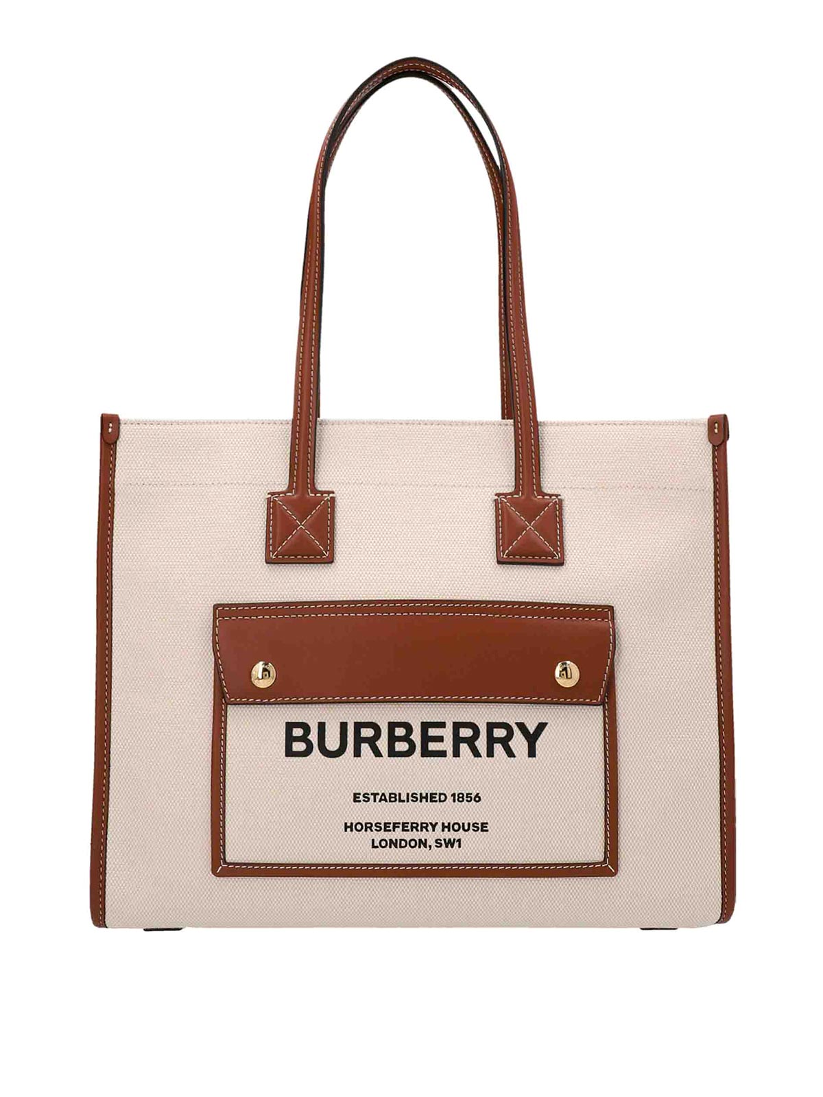 Burberry Medium  Shopping Bag In Brown