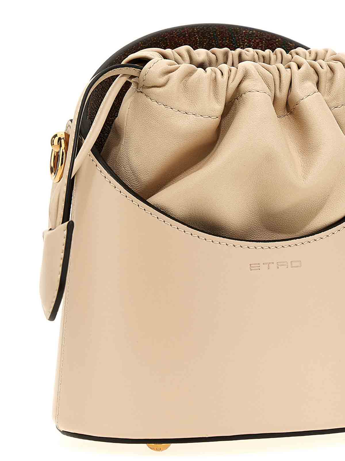 Shop Etro Saturno Mini Bucket Bag In Beige
