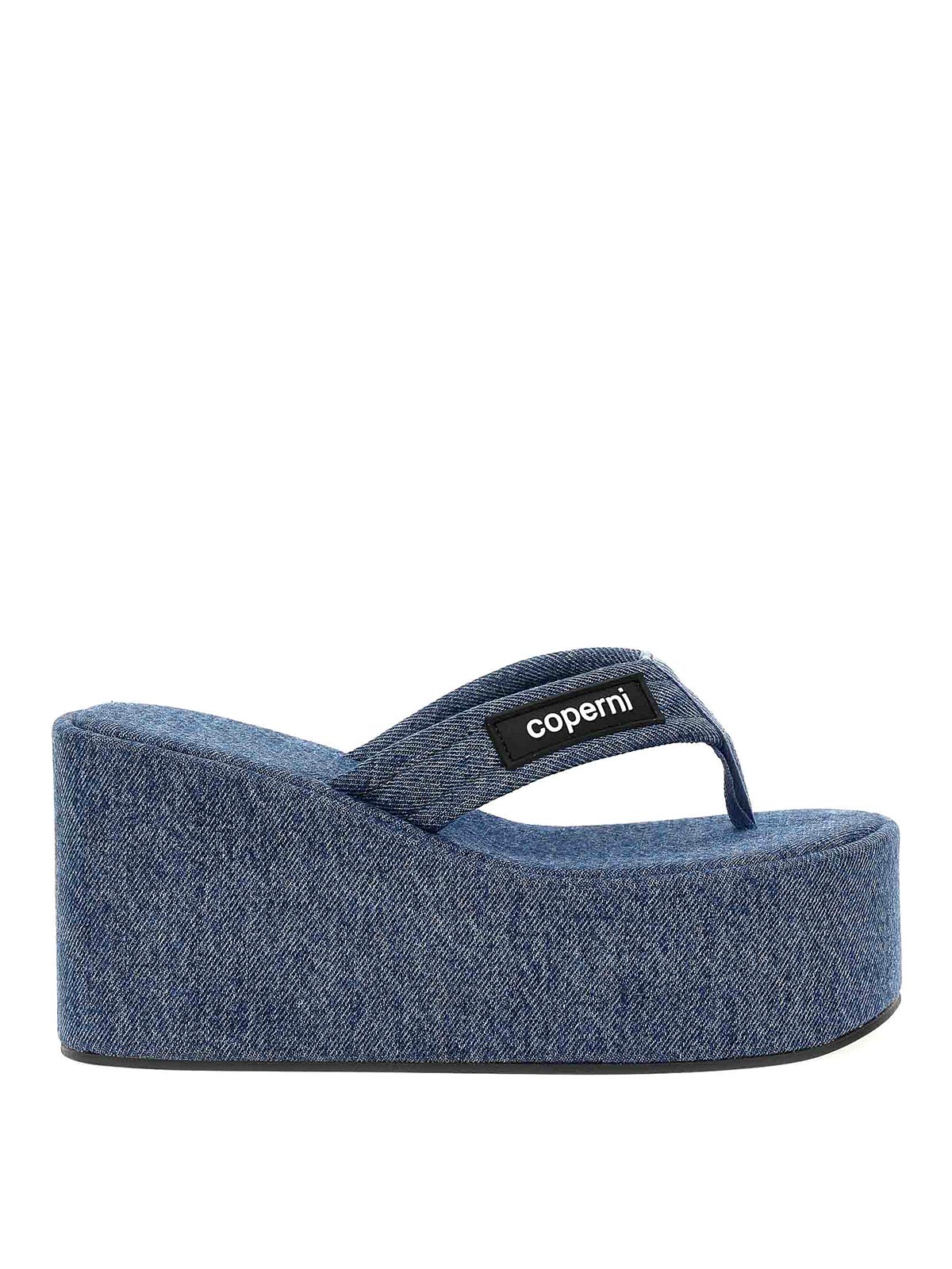 Shop Coperni Branded Wedge Sandals In Azul