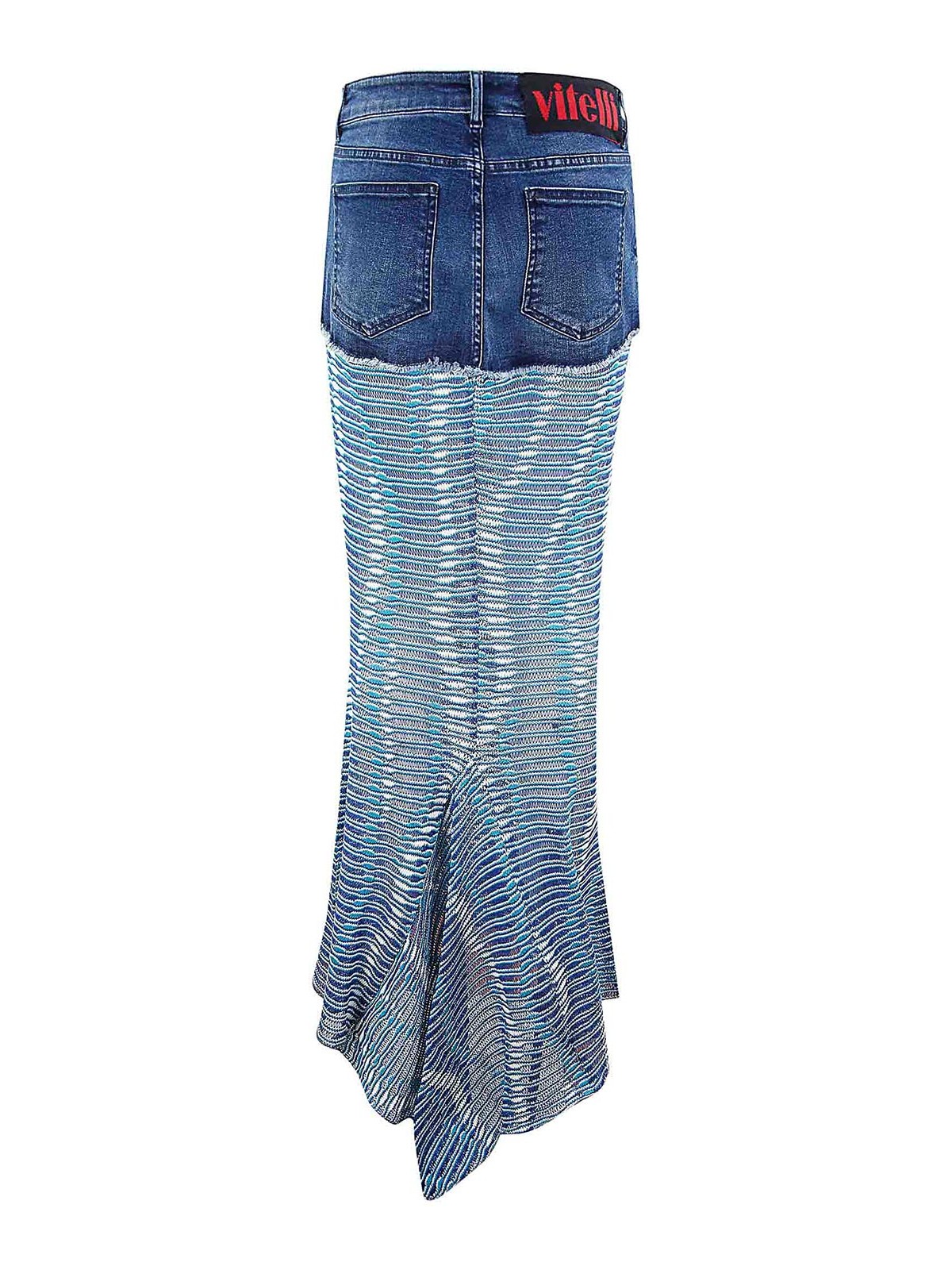 Shop Vitelli Denim Mermaid Skirt In Light Wash
