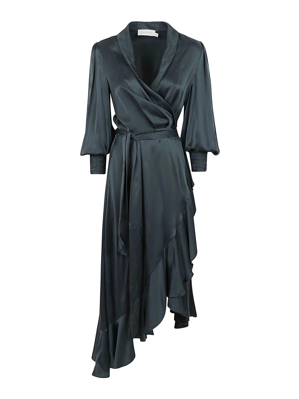 Knee length dresses Zimmermann - Silk wrap midi dress - 8066DRF23DRKG