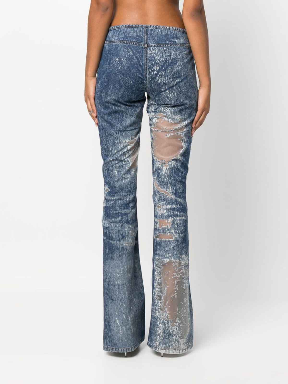 Diesel `d-shark-fsd2` flared denim pants - Women|A12562068JH01