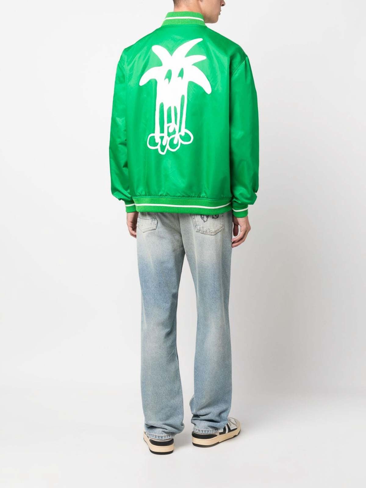 Palm Angels Douby Varsity Jacket in Green for Men