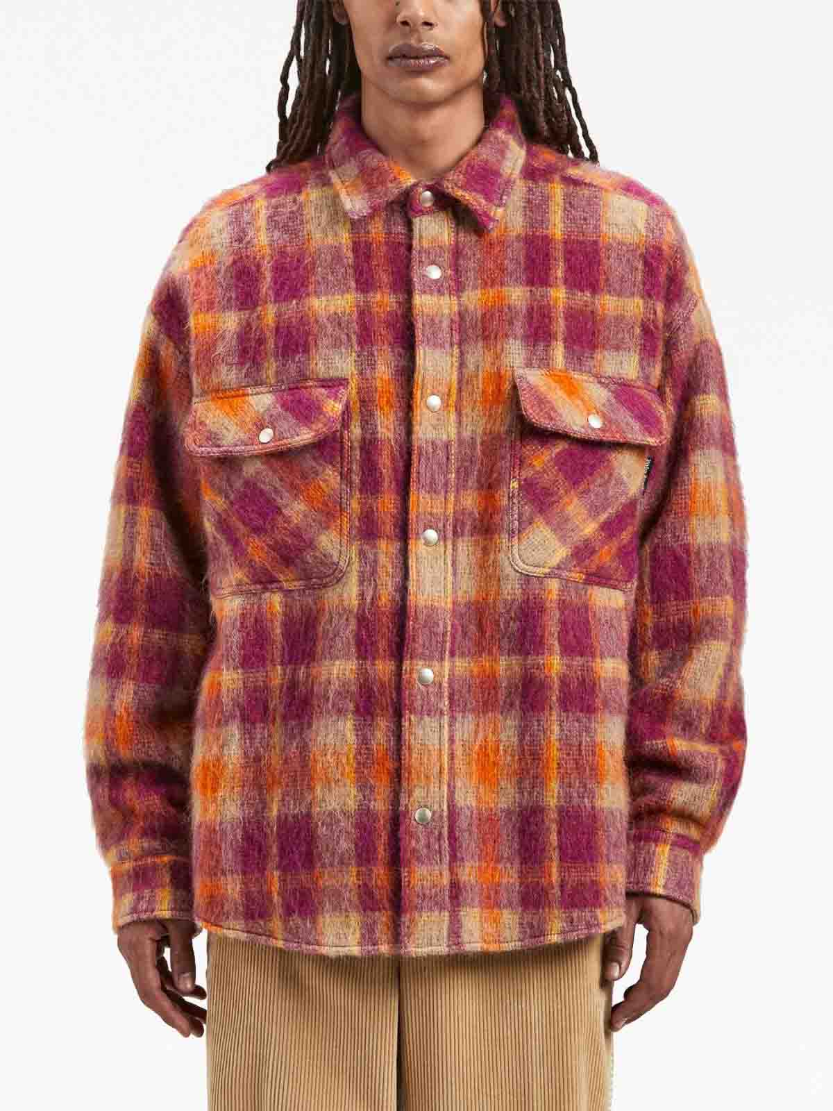 Blazers Palm Angels - Brushed wool check oveshirt