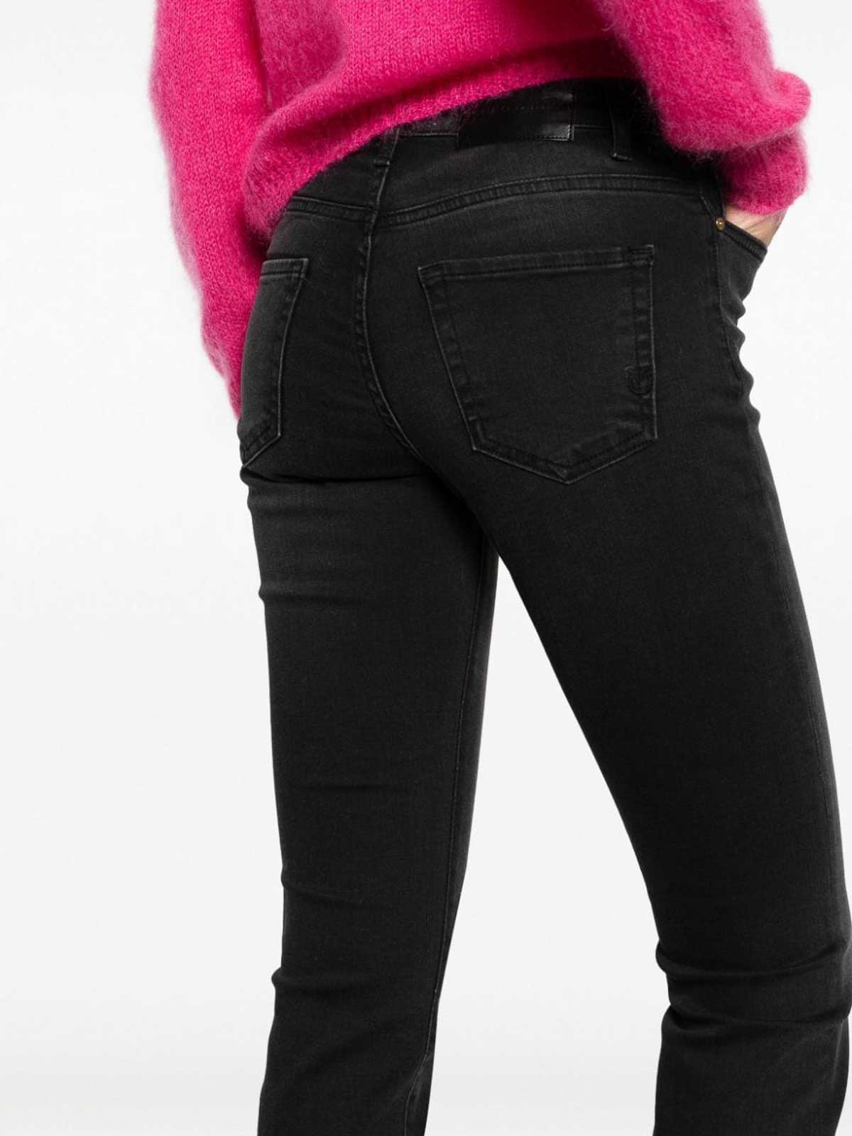 デニム・ジーパン PINKO Women Denim Pants SABRINA 49 Z99 Black Jeans a zampa denim black con cintura Love Birds Pinko
