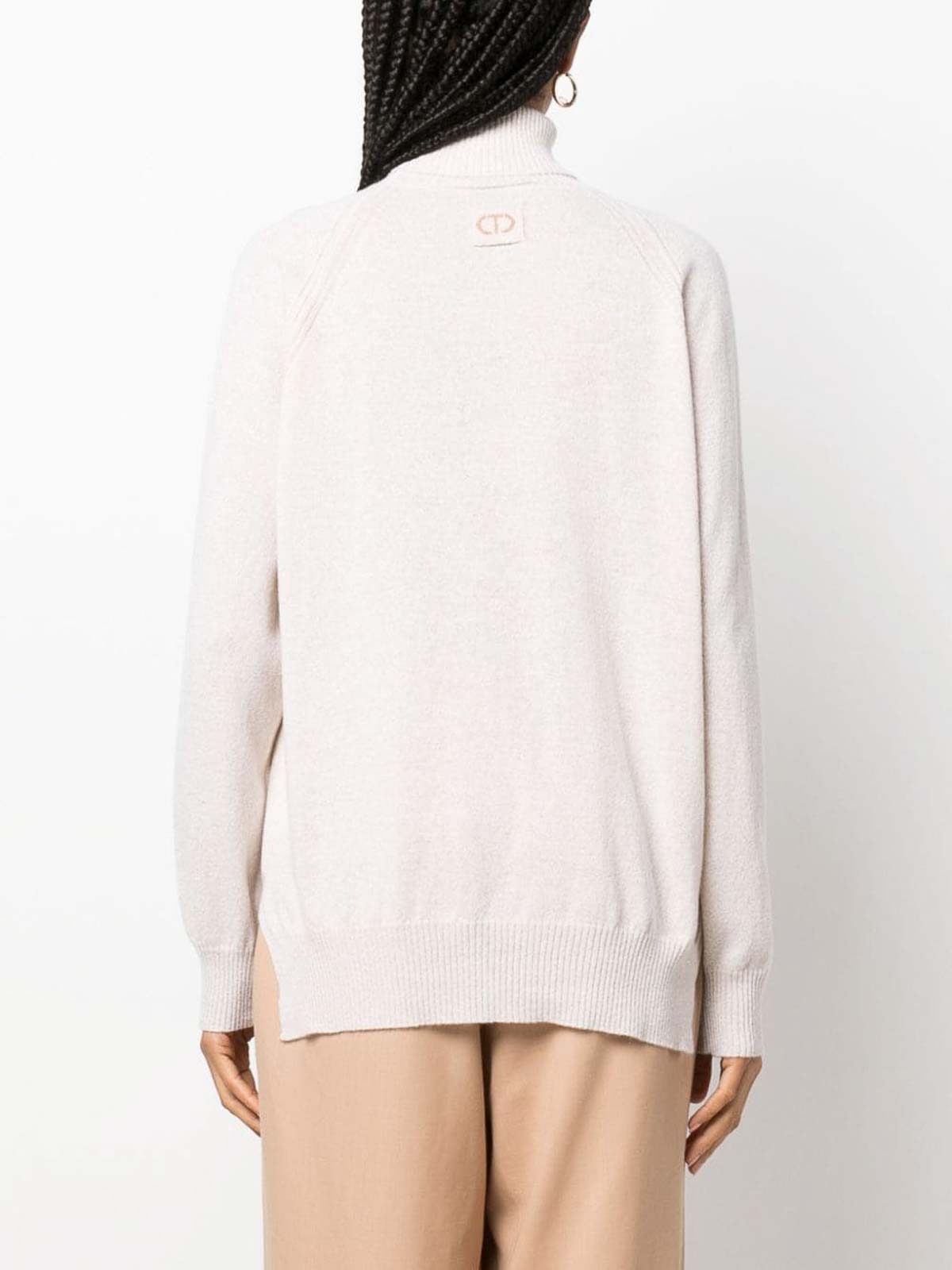 Shop Twinset Turtle-neck Sweater In Cream