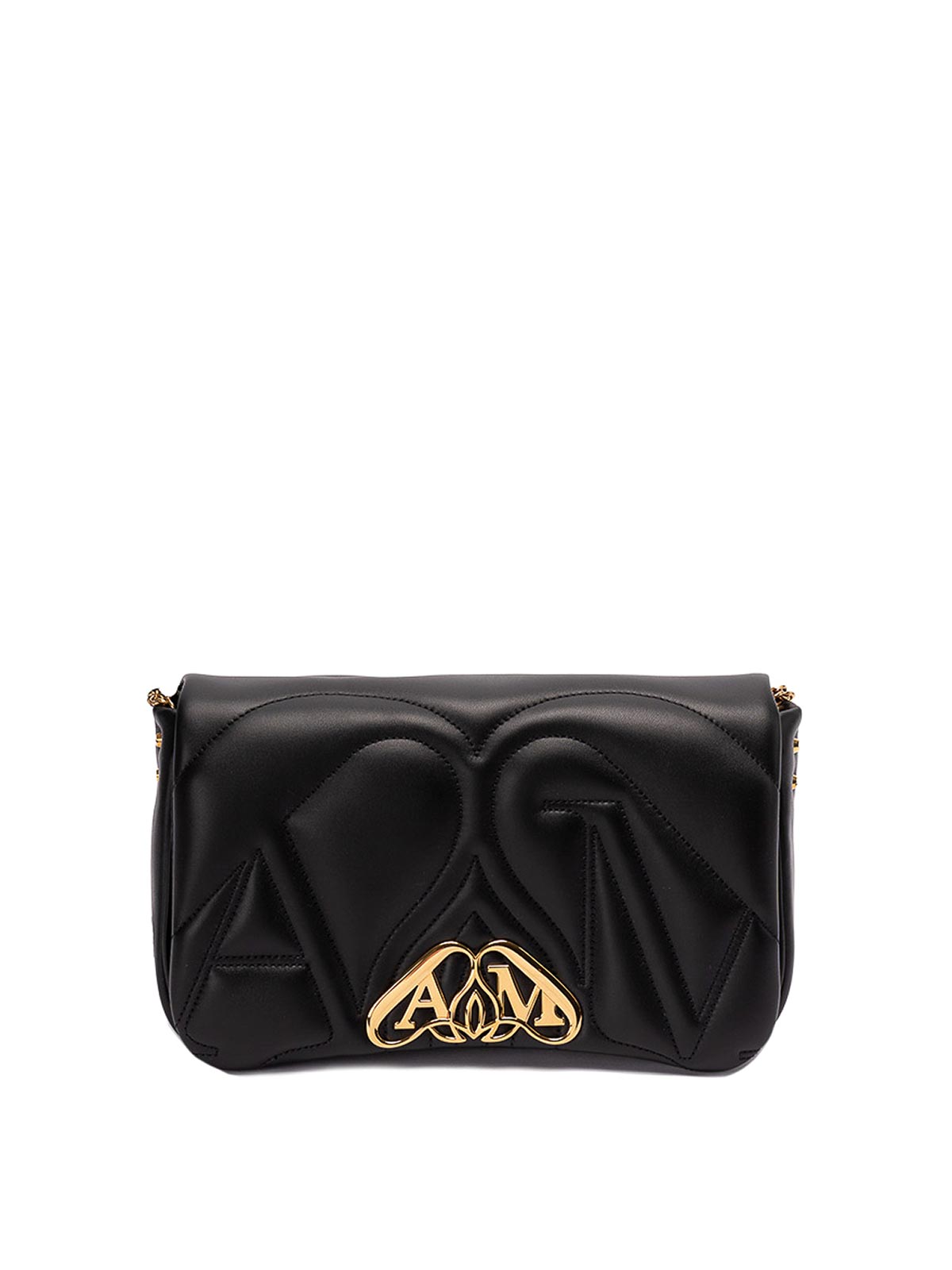 Alexander McQueen Seal Leather Shoulder Bag - Black