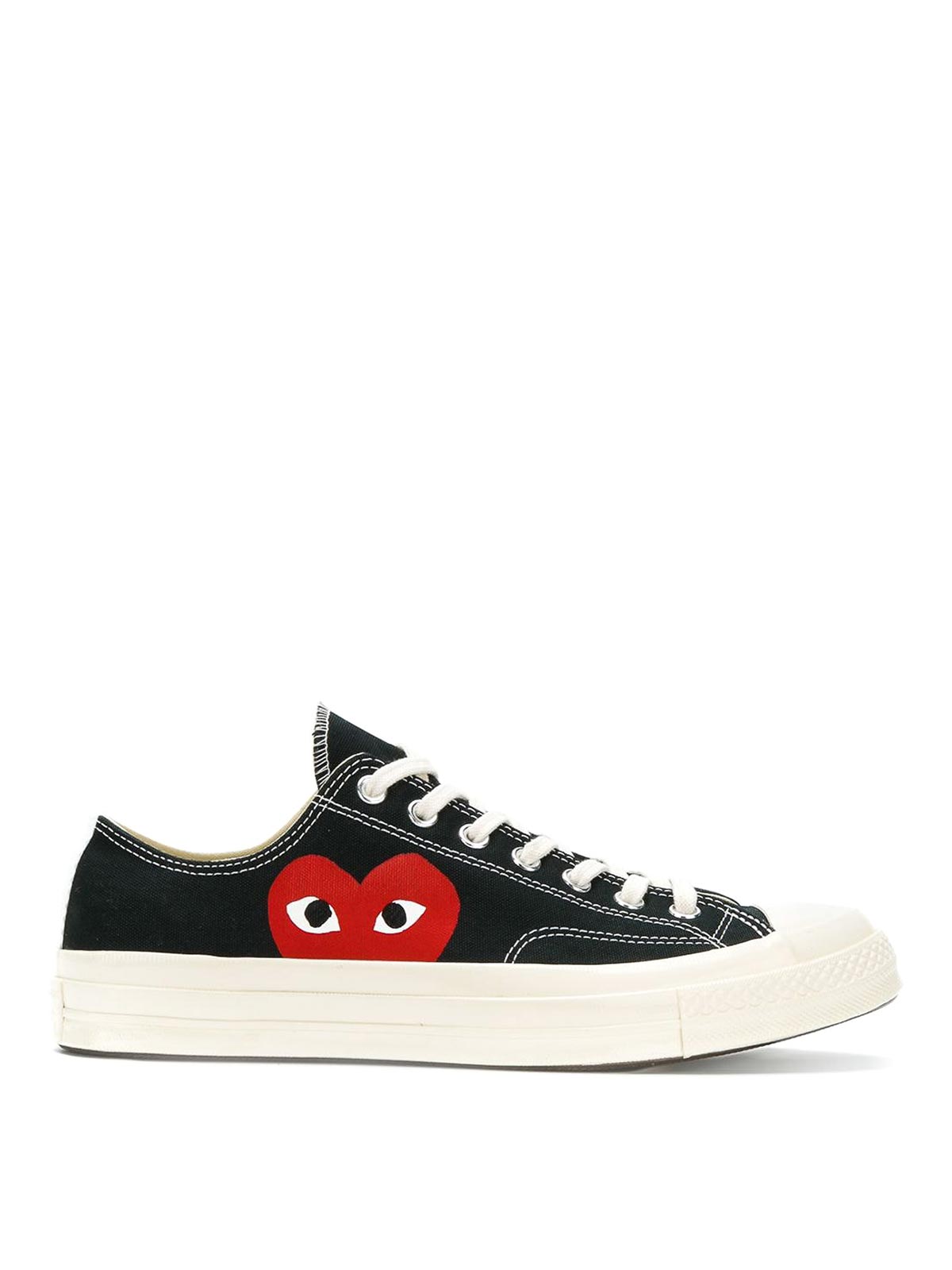 Shop Comme Des Garçons Play Sneakers With Heart Application In Black
