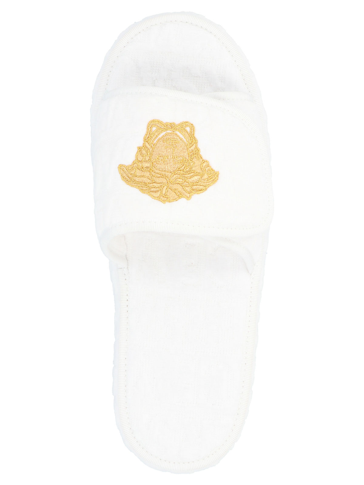 Shop Versace Logo Sliders In White