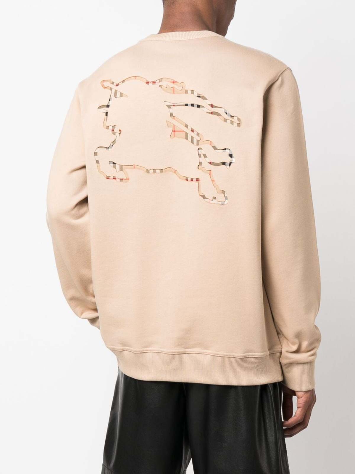 Burberry check ekd cotton sweatshirt - Beige - Men|8072702
