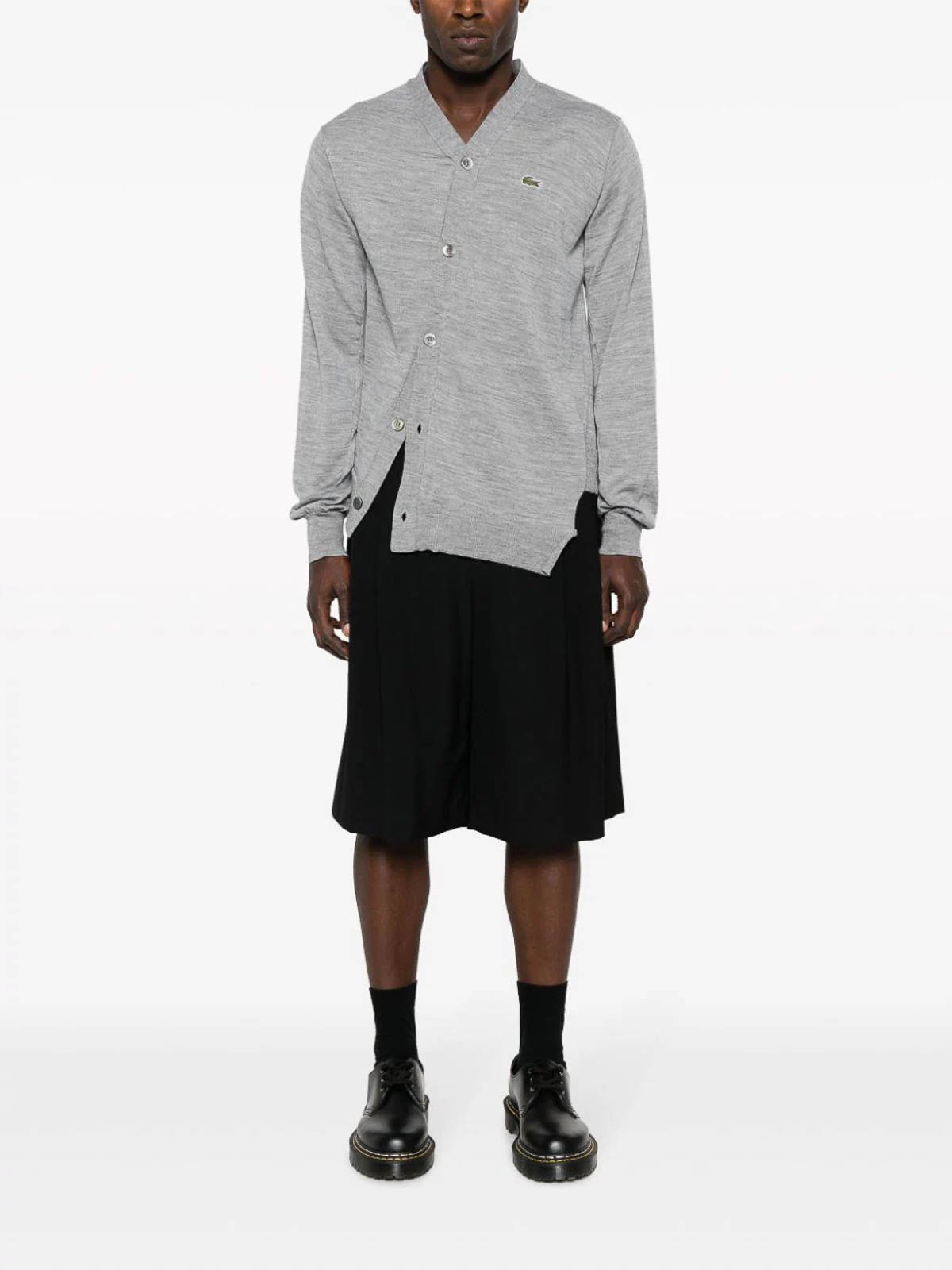 COMME des GARÇONS グレー カーディガン S Play Comme des Garçons: White Heart Men's Cardigan (Light