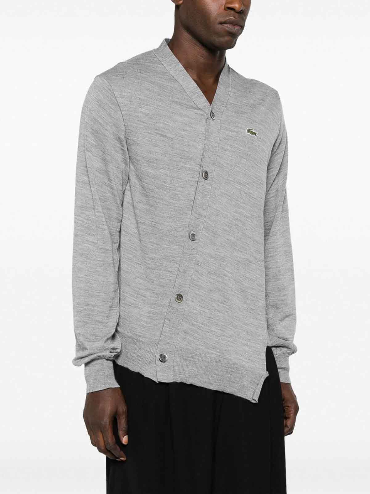 COMME des GARÇONS グレー カーディガン S Play Comme des Garçons: White Heart Men's Cardigan (Light