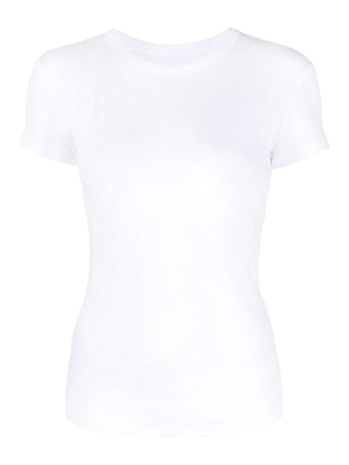Shop Isabel Marant Ribbed Cotton T-shirt In White