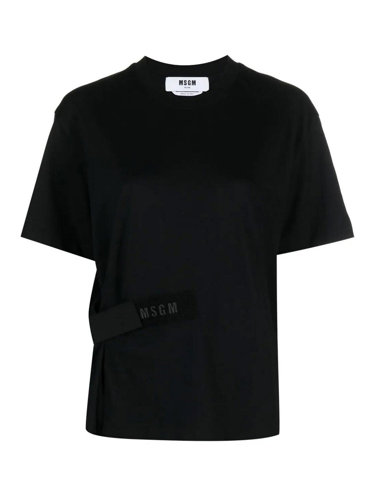 Msgm Logo-embroidered Cotton T-shirt In Black