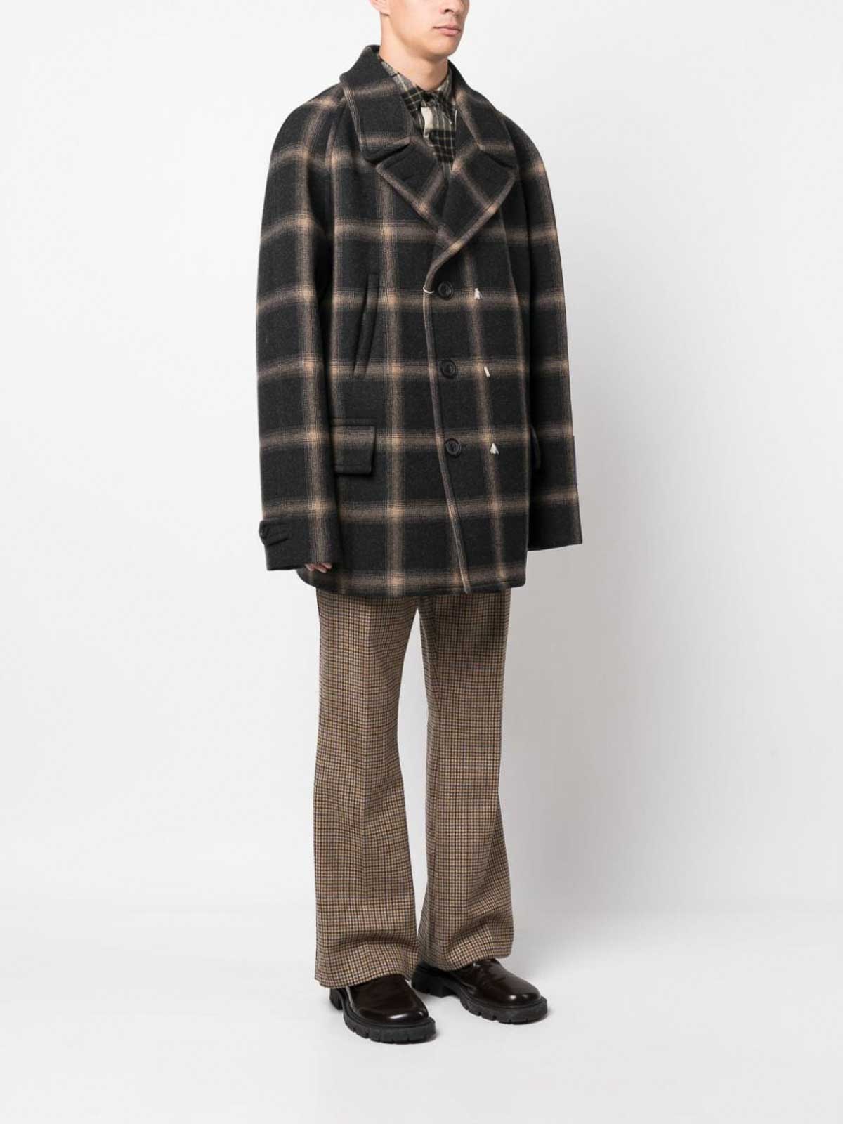 Maison Margiela check-pattern wool coat|S67AM0071S78242001F