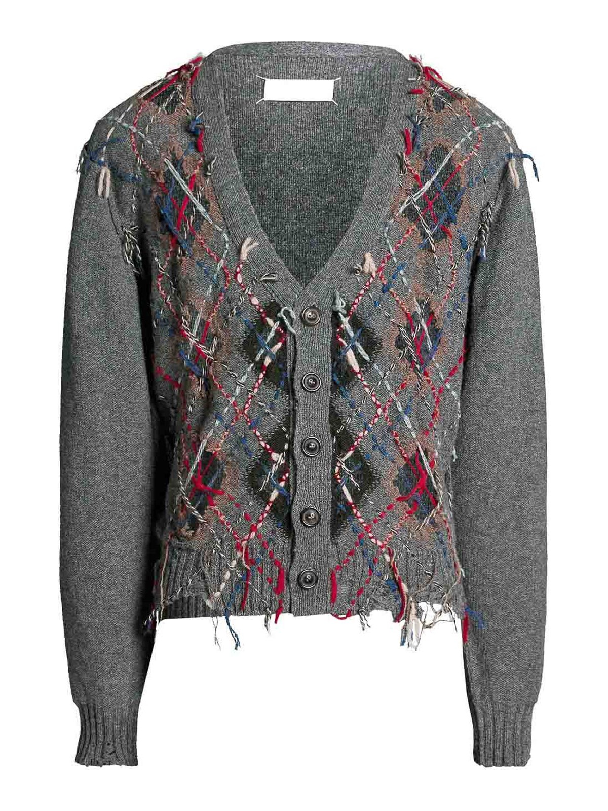 Maison Margiela argyle-knit unfinished-effect cardigan