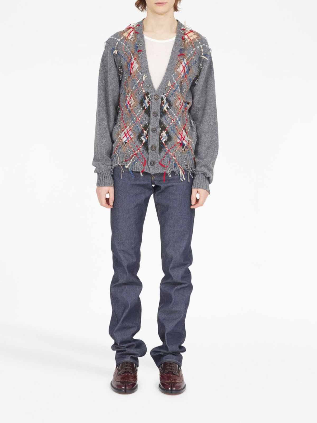 トップス Maison Margiela 15SS Panelled Cardigan-M MAISON MARGIELA | Pastel yellow Men's Cardigan | YOOX