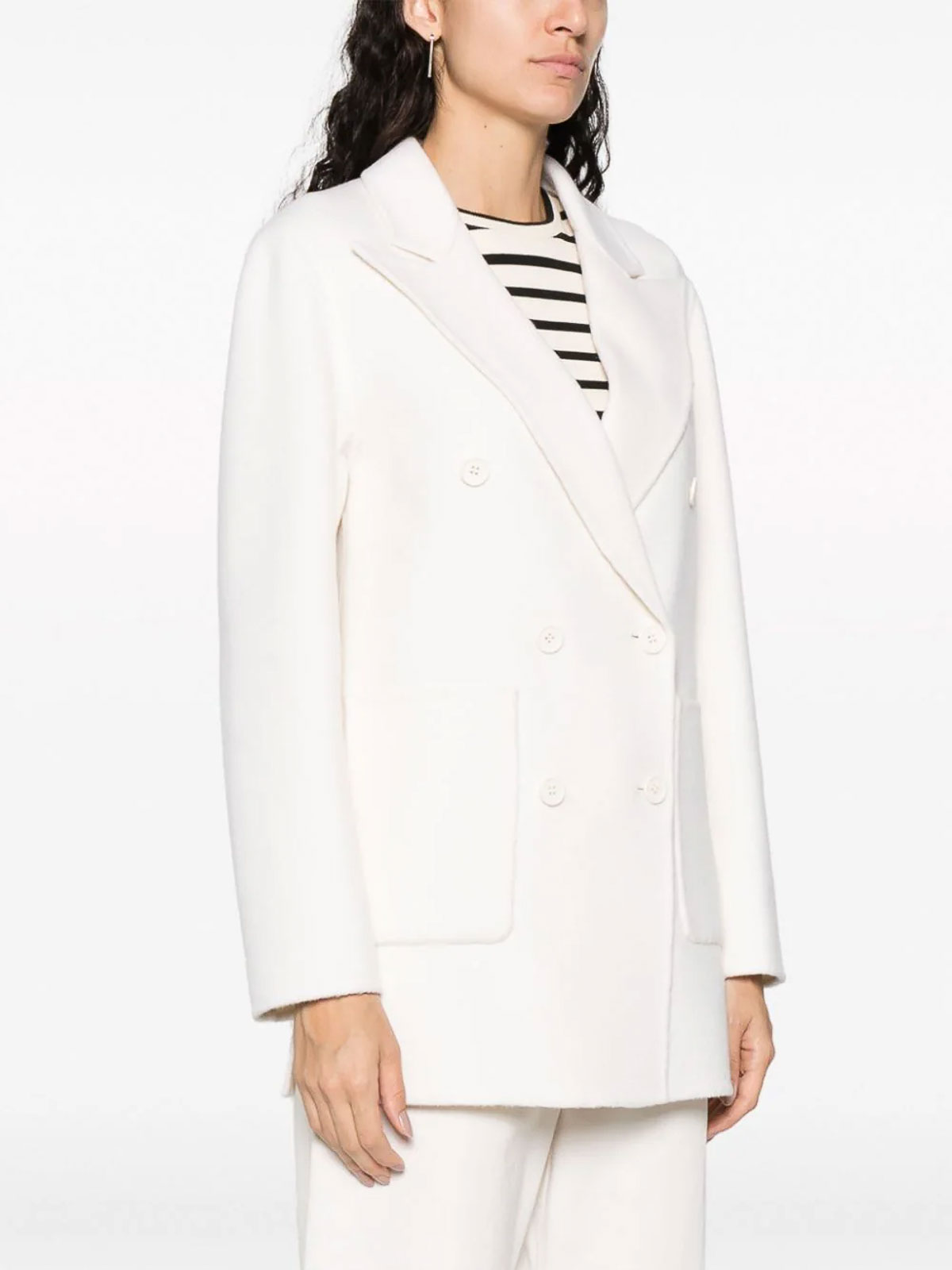 Shop P.a.r.o.s.h Double-breasted Wool Blazer In White