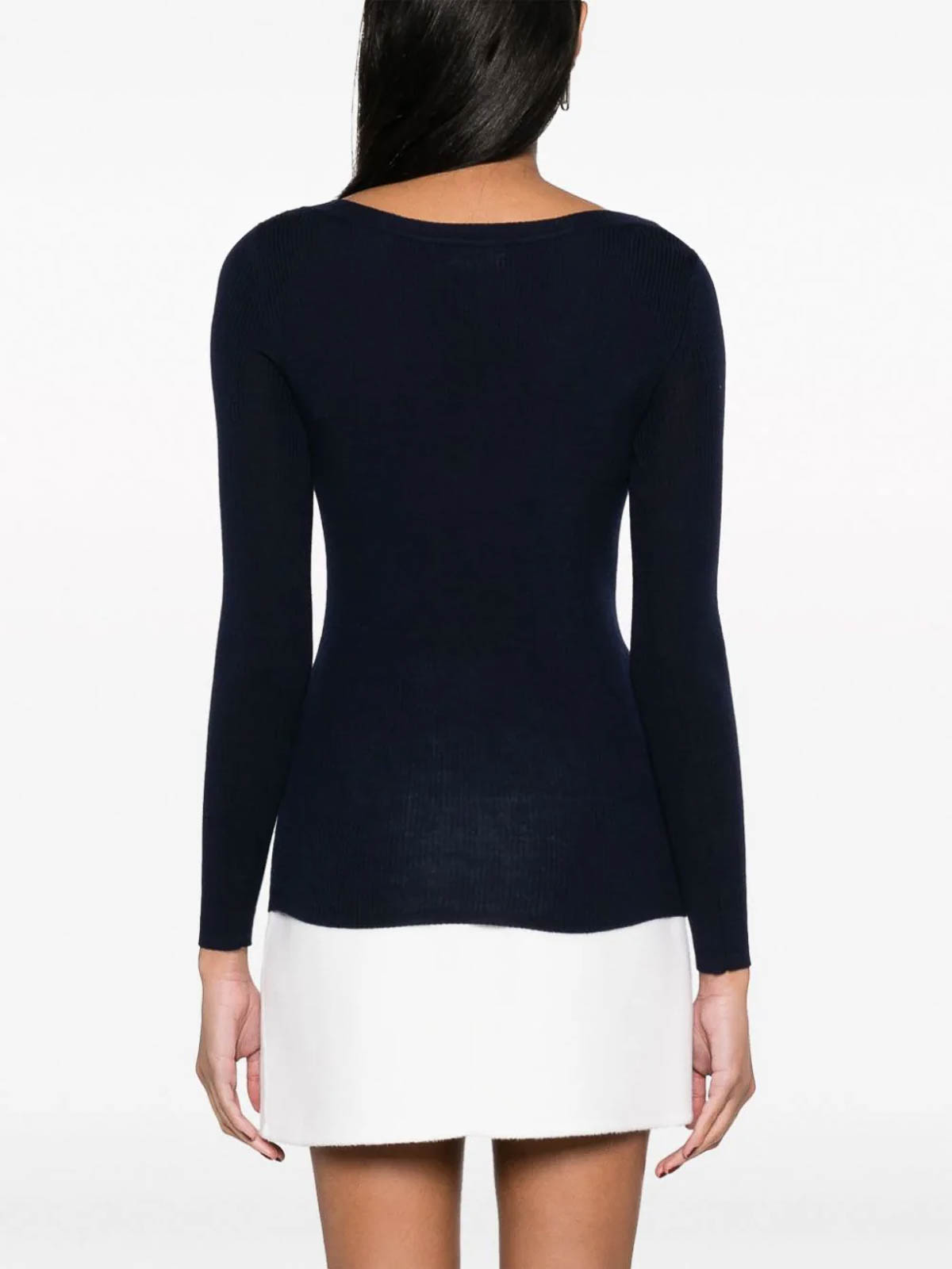 Shop P.a.r.o.s.h Fine-ribbed Wool Jumper In Blue