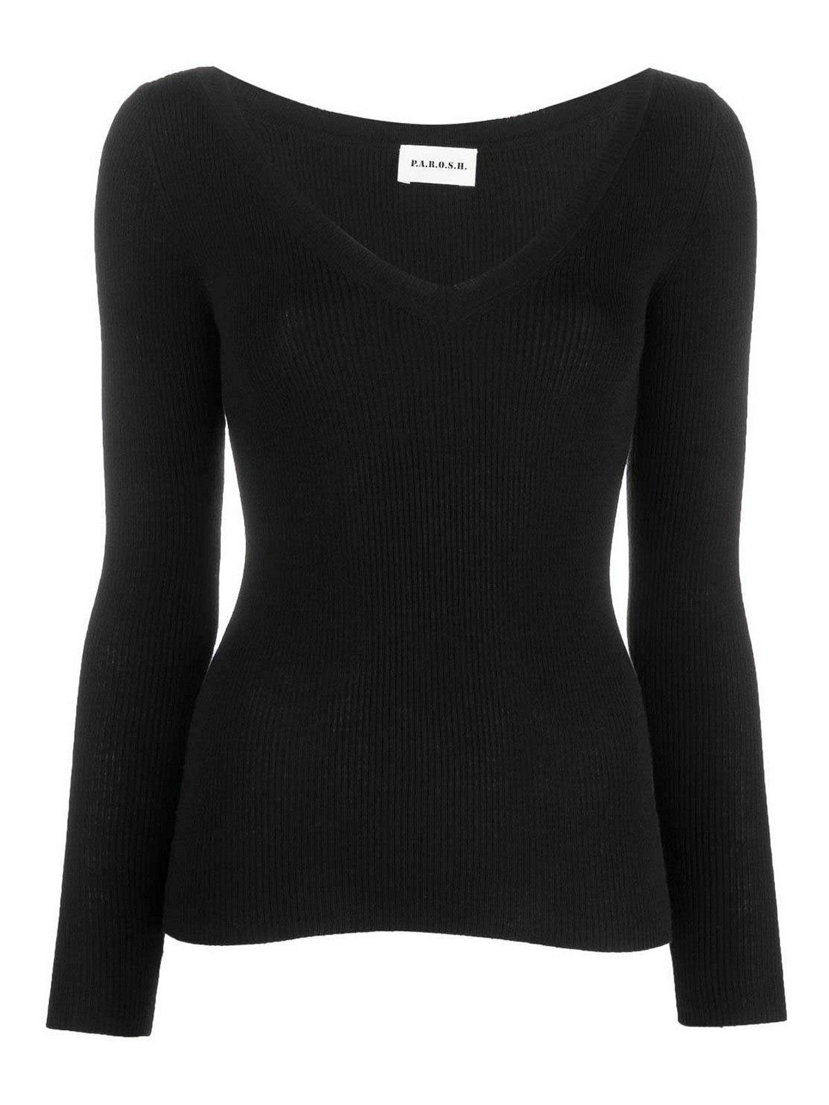Shop P.a.r.o.s.h Wool Sweatshirt In Black