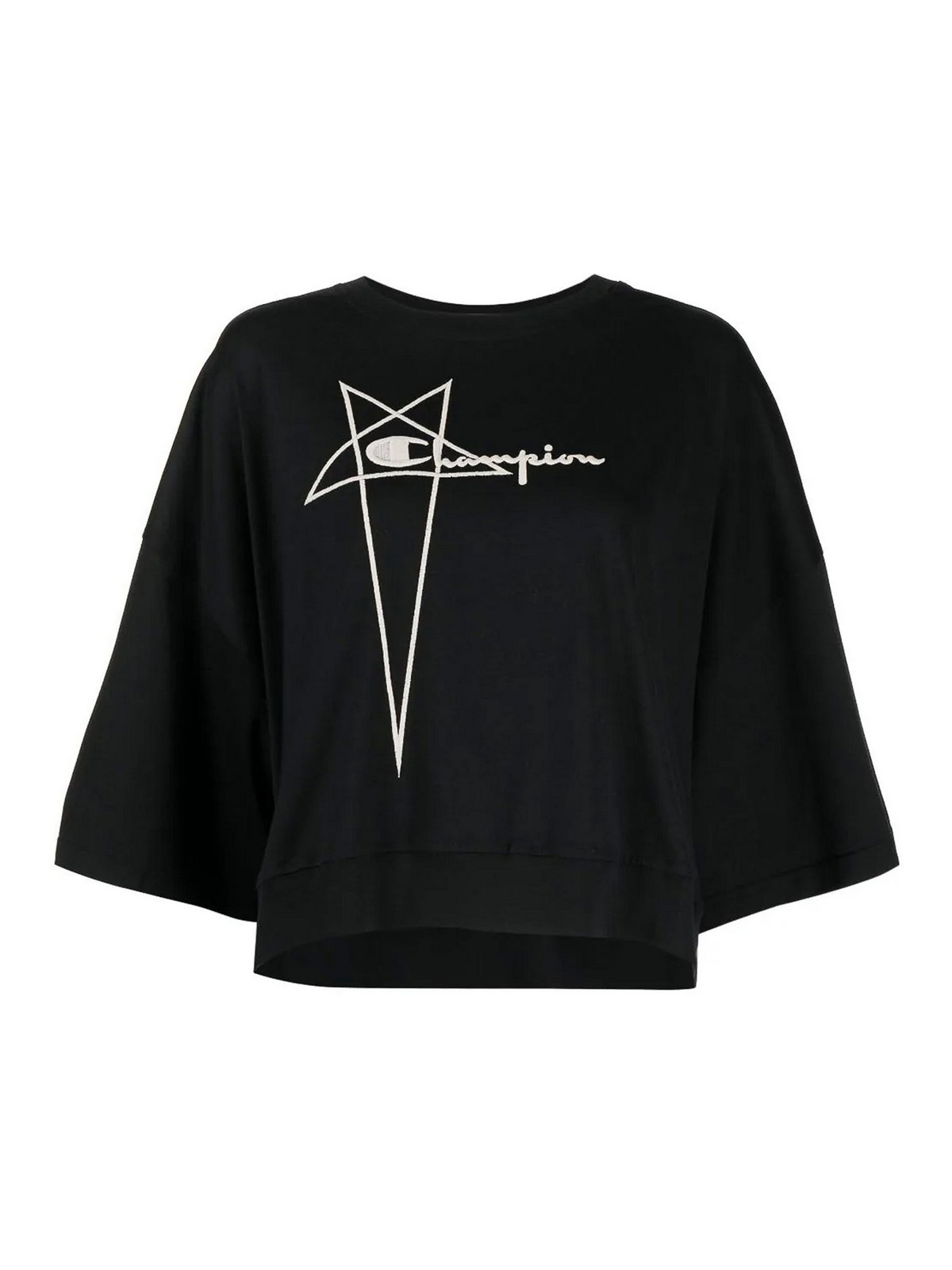 Rick Owens logo-embroidered cotton t-shirt | CW02C9404CHJEG09
