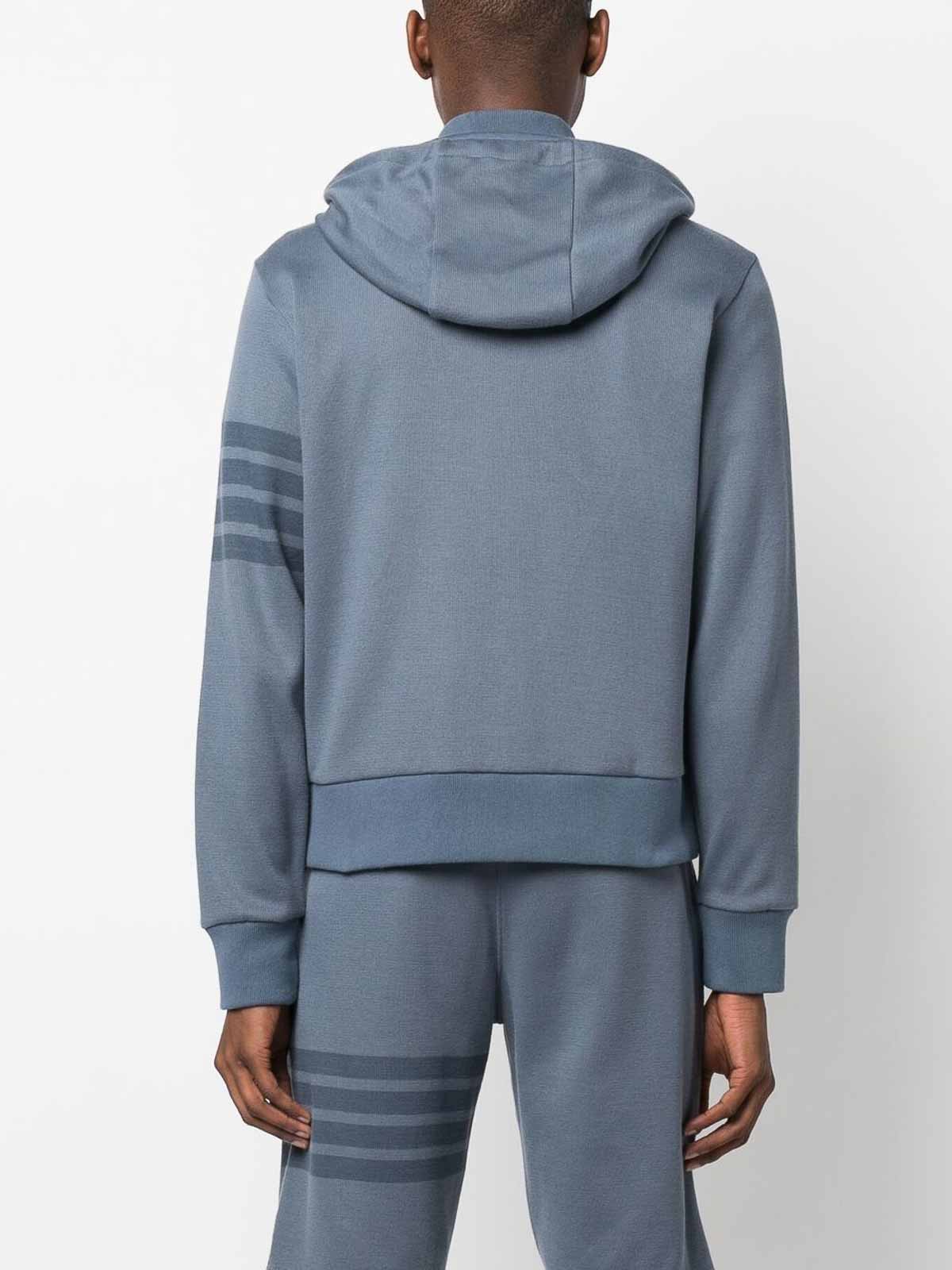 Thom Browne Hoodie with funnel neck - Dark Wash|MJT382A07545440