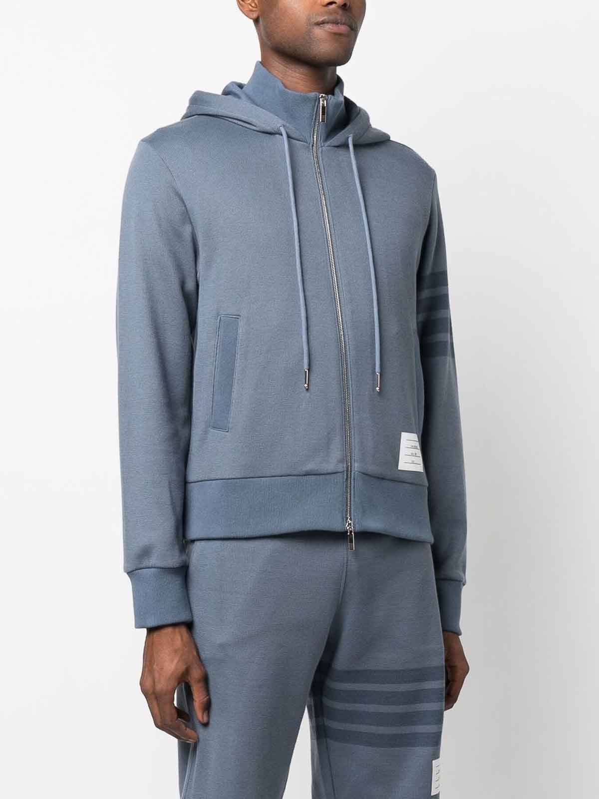 Thom Browne Hoodie with funnel neck - Dark Wash|MJT382A07545440