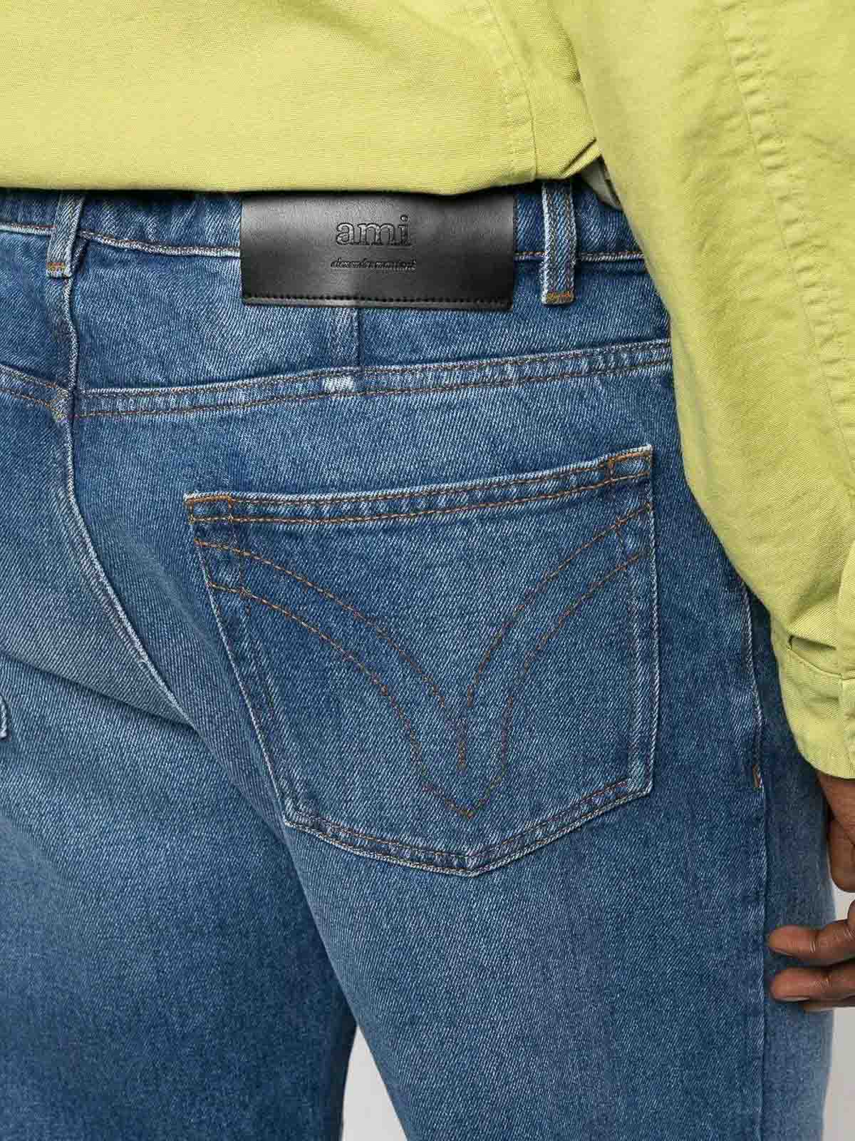 Shop Ami Alexandre Mattiussi Paris Straight Fit Denim Jeans In Blue