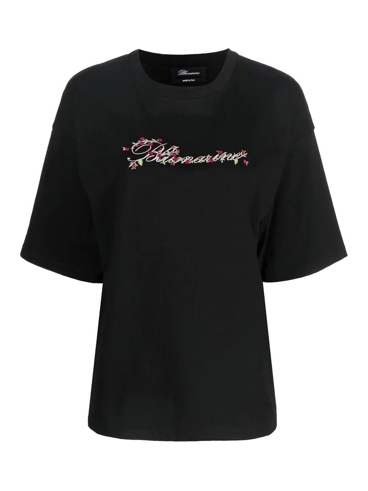 Blumarine Logo-print Short-sleeved T-shirt In Black