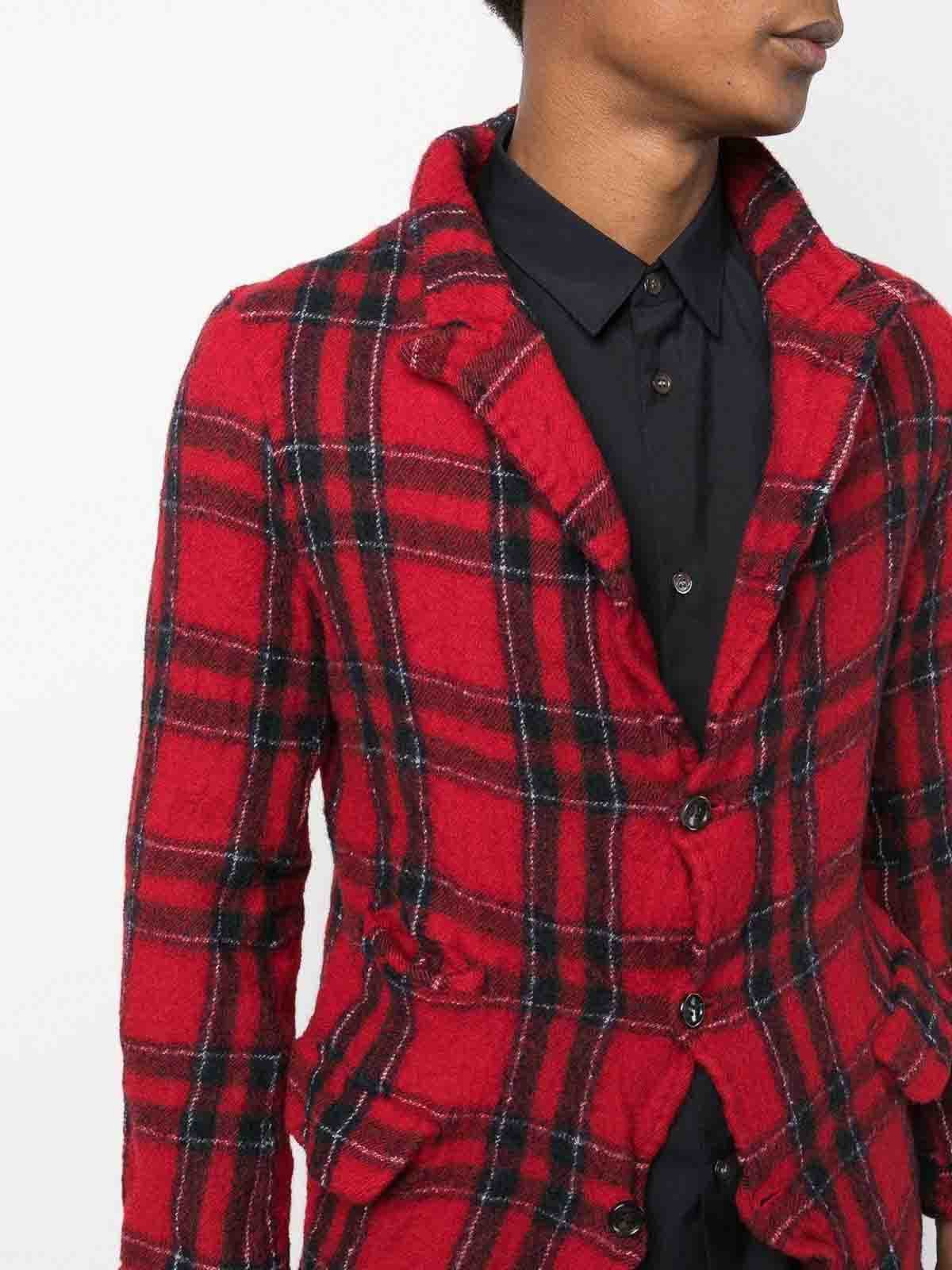 Comme Des Garcons tartan-check single-breasted blazer|FJJ003W22