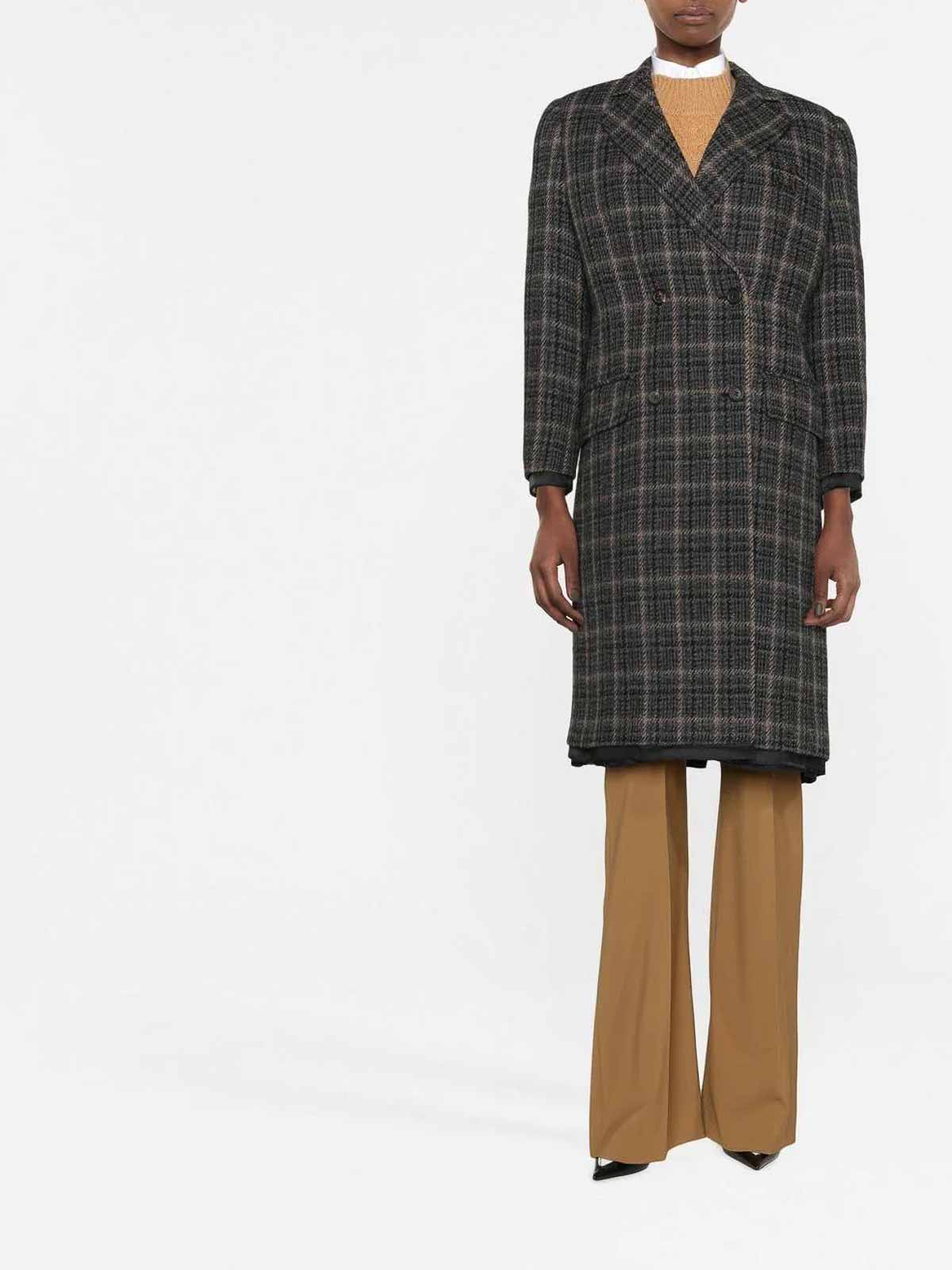 Miu miu plaid coat hotsell