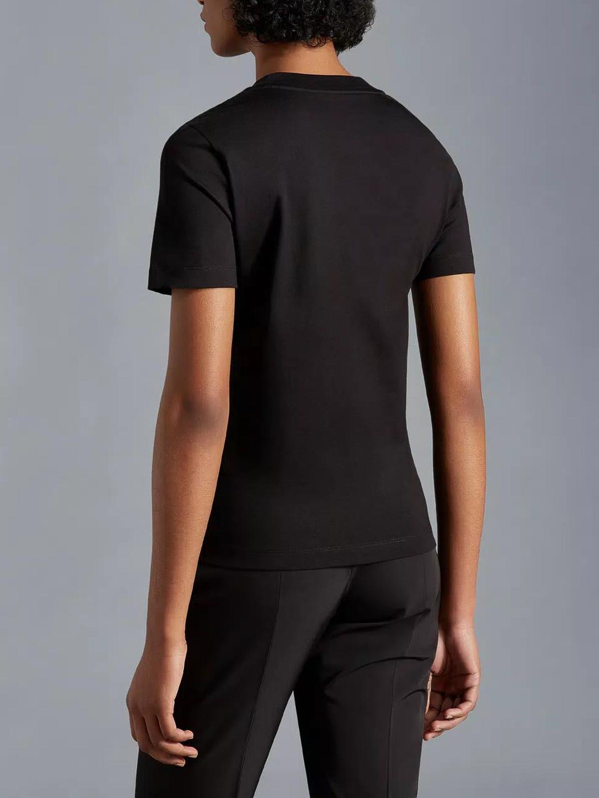 Moncler t-shirt with crystal logo - Black - Women Moncler t-shirt with crystal logo - Black - Women