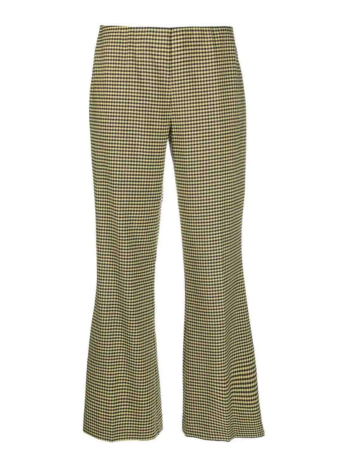 P.a.r.o.s.h Tooth Flared Trousers In Yellow