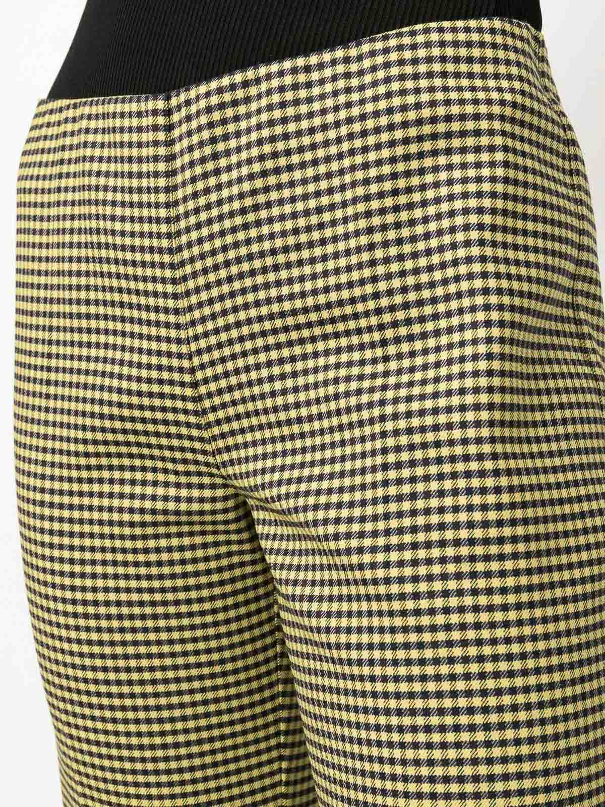 Shop P.a.r.o.s.h Tooth Flared Trousers In Yellow