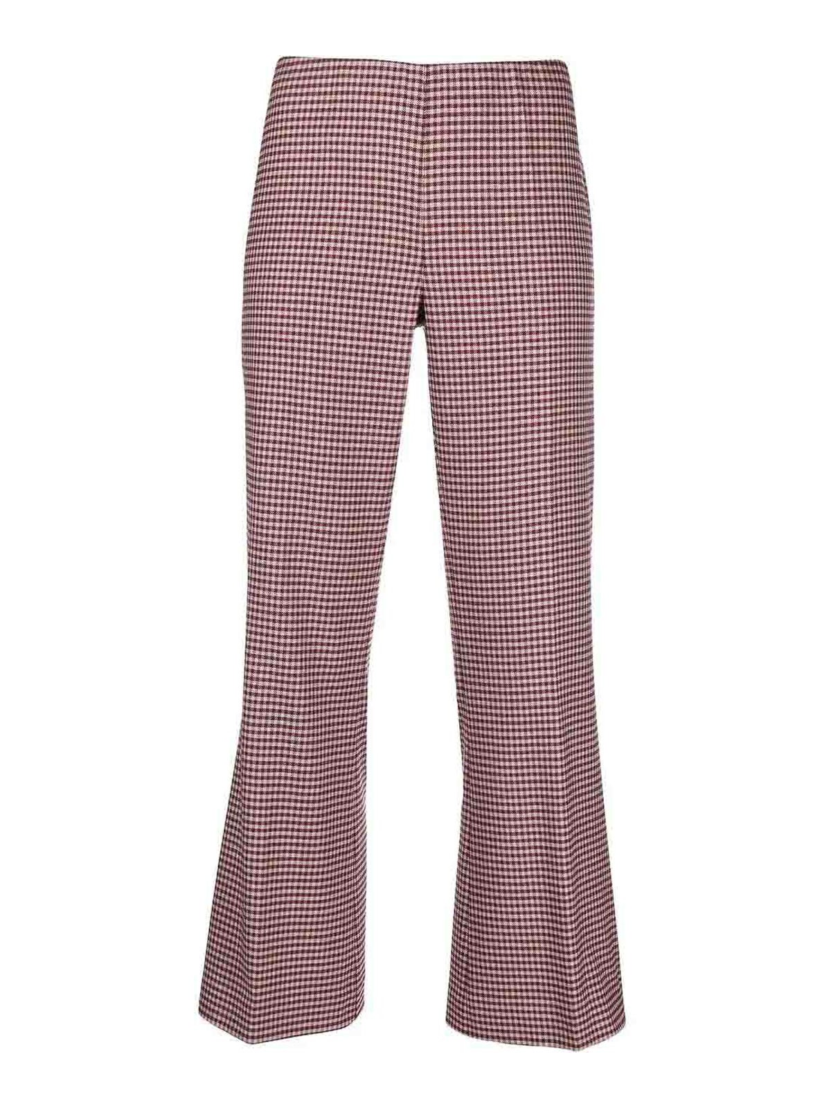 Shop P.a.r.o.s.h Tooth Flared Trousers In Pink