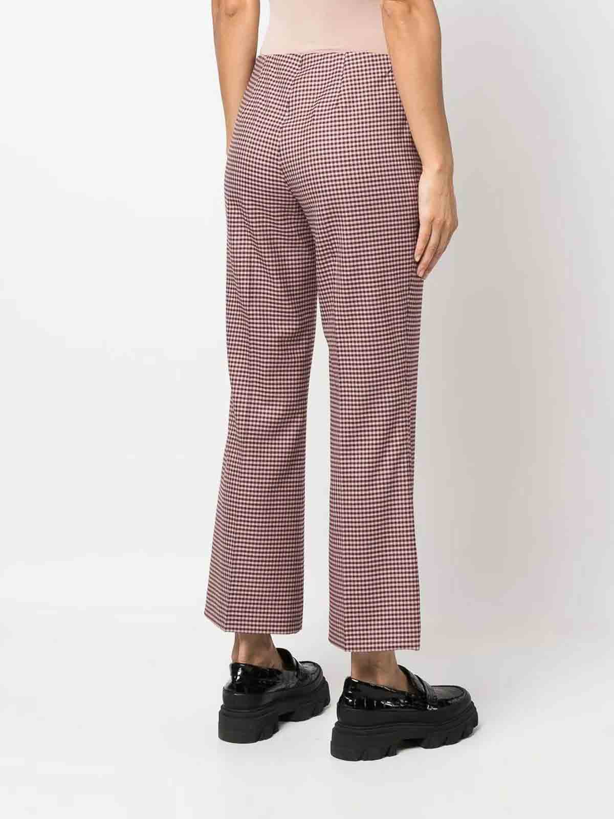 Shop P.a.r.o.s.h Tooth Flared Trousers In Pink