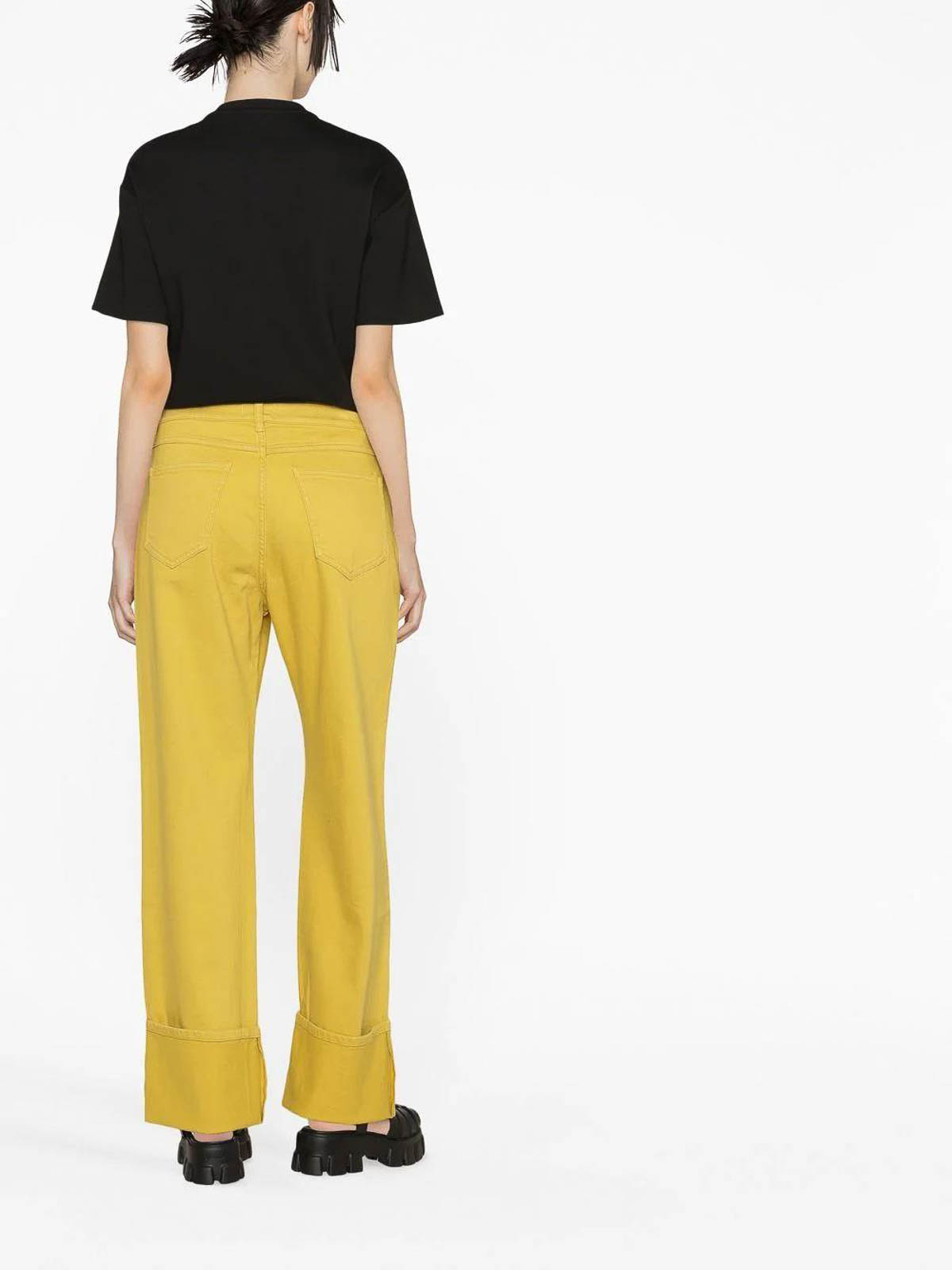 Shop P.a.r.o.s.h Ht-leg Trousers In Yellow