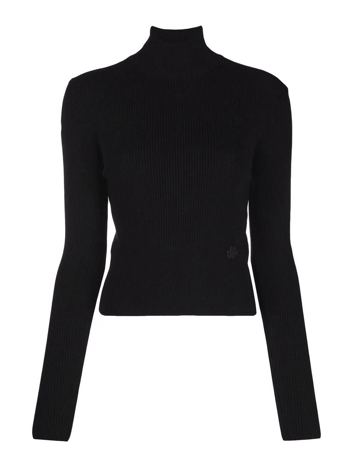 Sweatshirt Patou Noir Taille 38 - Logo Imprimé, Manches Longues, Coton, Neuf Sans étiquettes